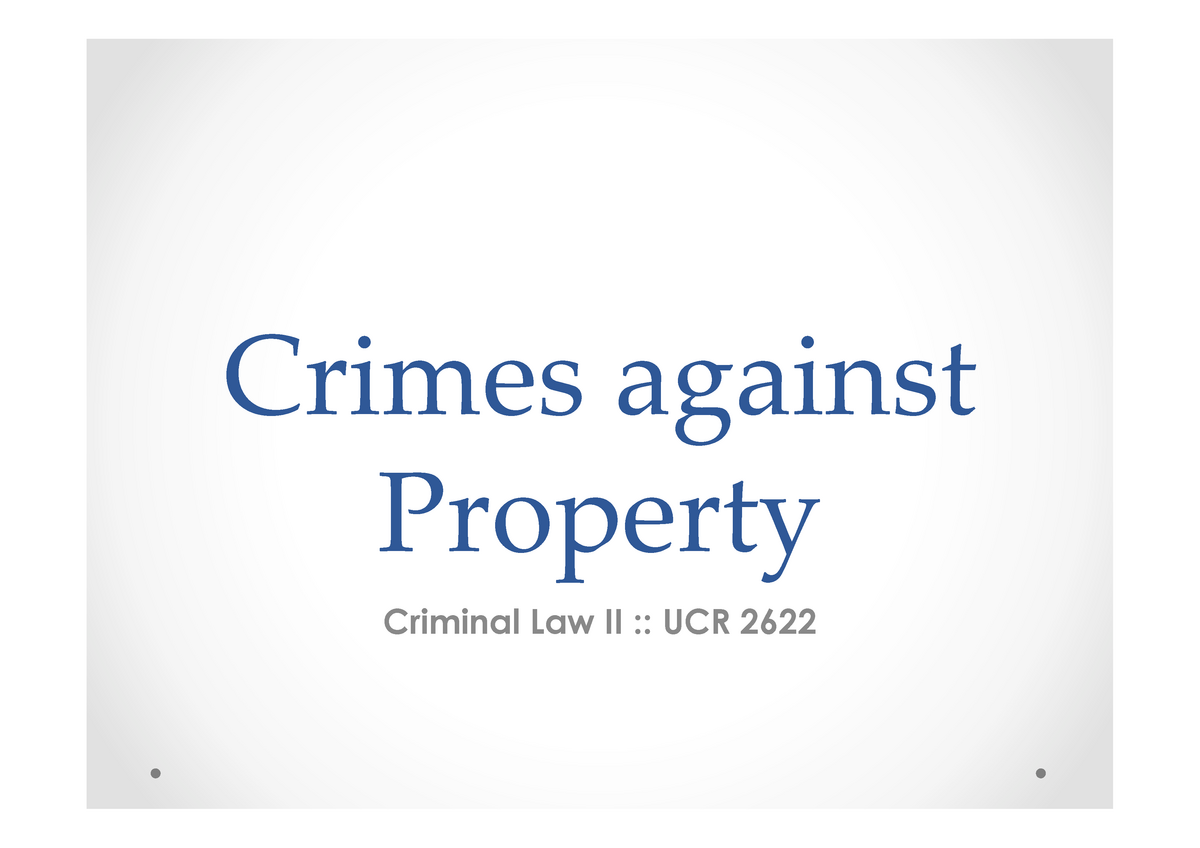 crime against property essay