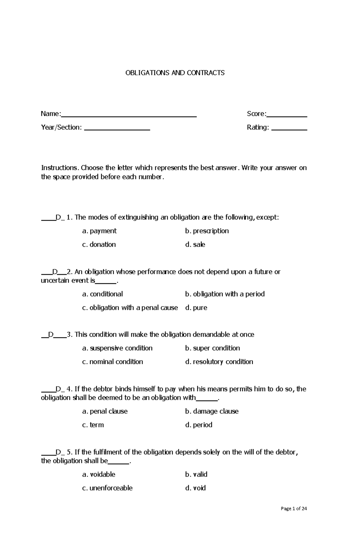 Obligation And Contracts Examdocx Converted - OBLIGATIONS AND CONTRACTS ...