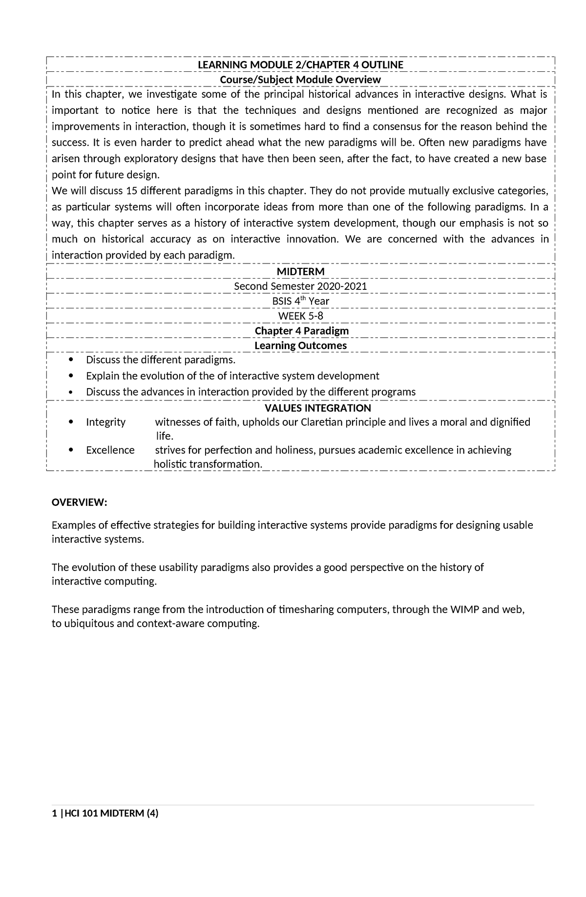 HCI Midterm Chapter-4-Final - OVERVIEW: Examples of effective ...