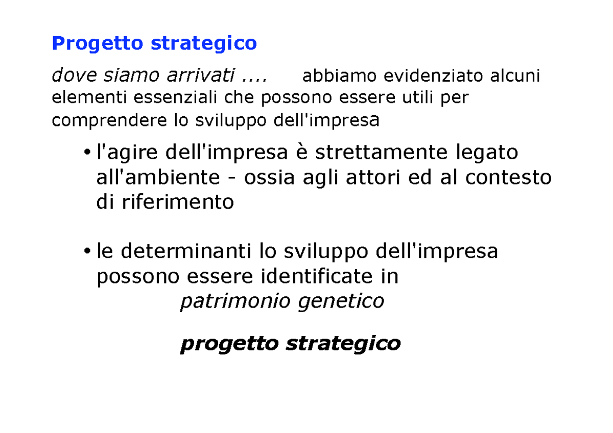 Progetto Strategico Lezione Del 20 Maggio - Progetto Strategico Dove ...