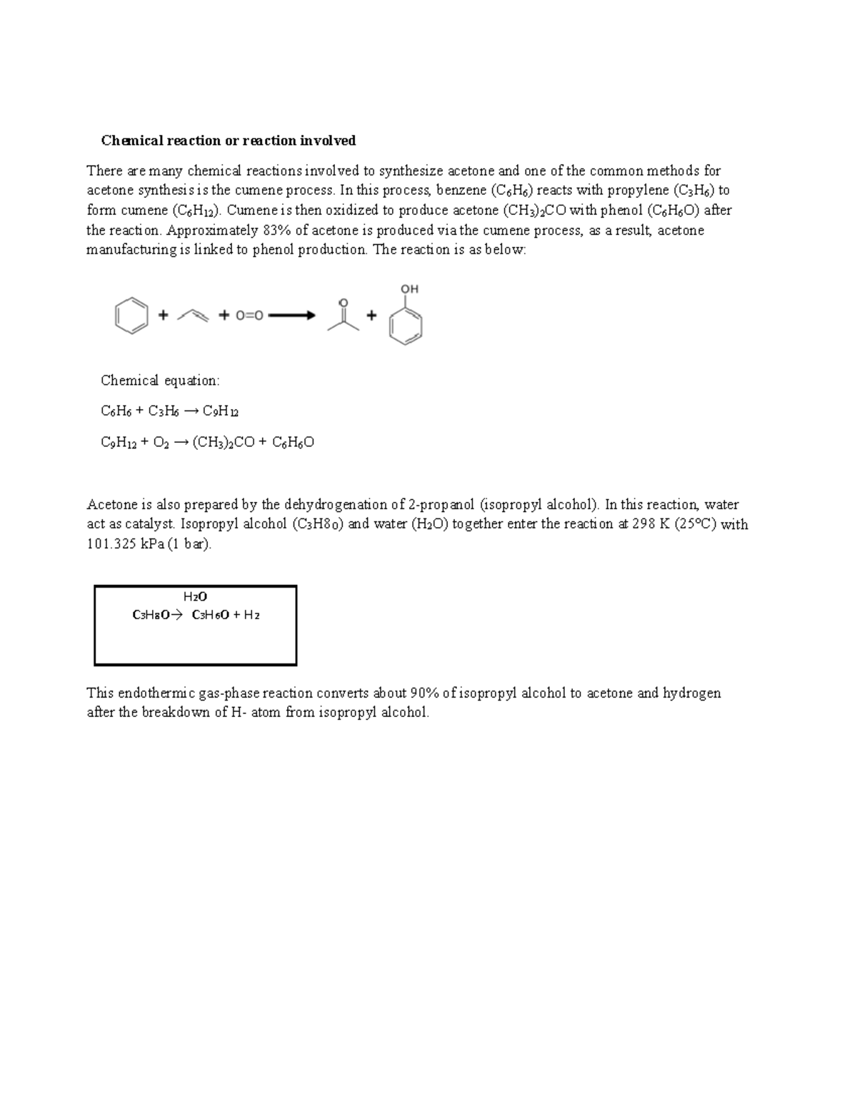 chemical-reaction-and-uses-of-acetone-h-2-o-c-3-h-8-o-c-3-h-6-o-h