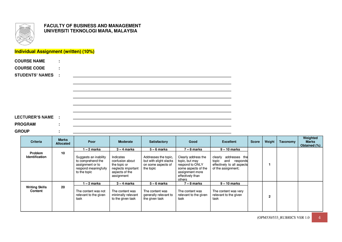 individual assignment opm530