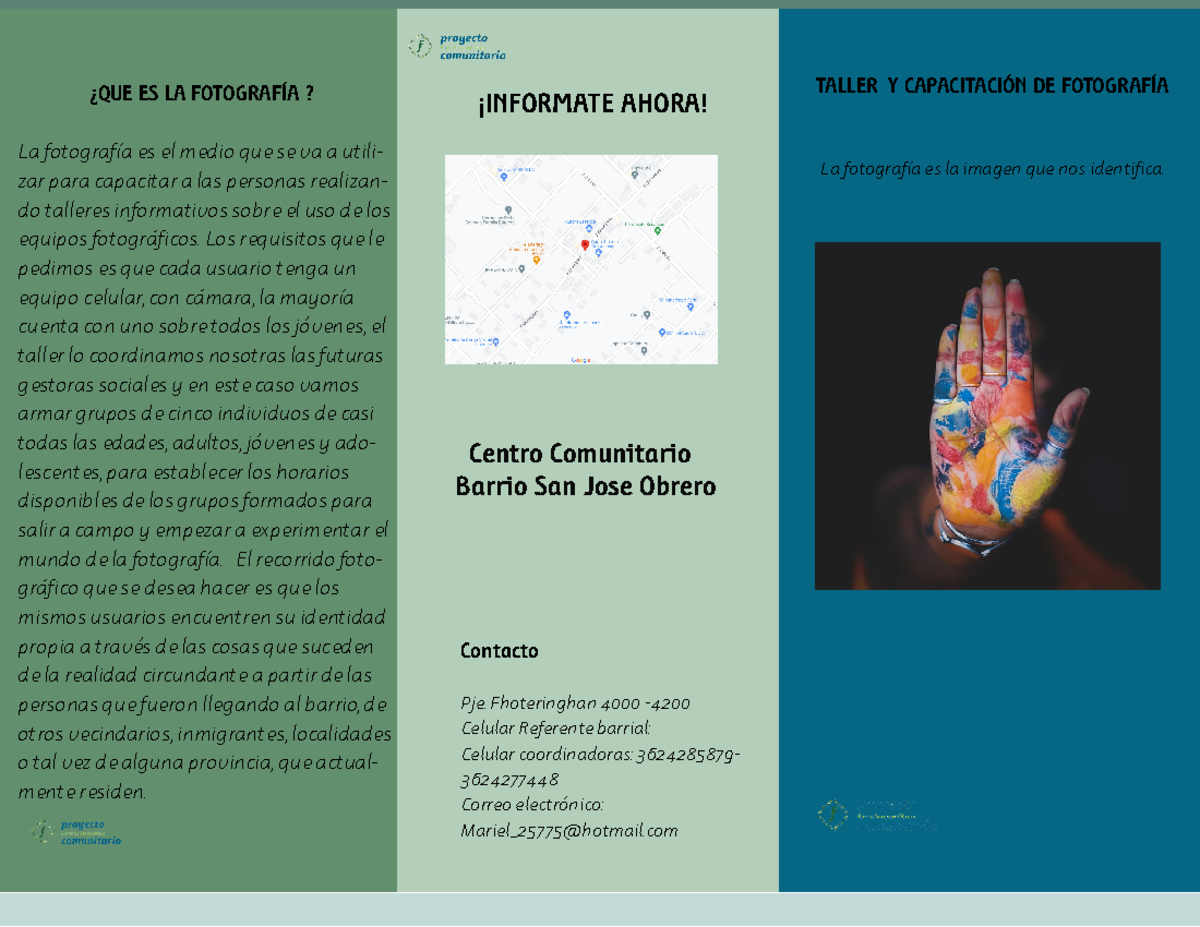 Triptico 1 - diseño grafico - !INFORMATE AHORA! Centro comunitario ...