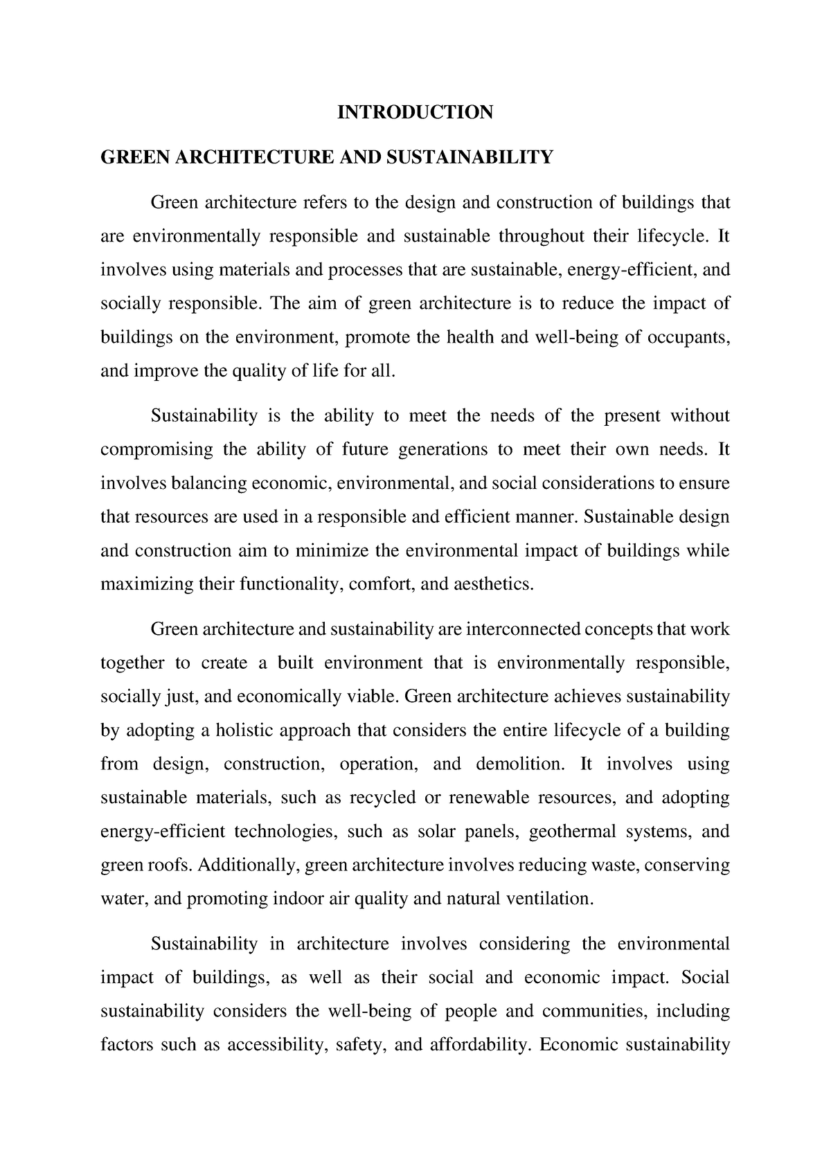 Introduction To Green Archtegfhjh - INTRODUCTION GREEN ARCHITECTURE AND ...