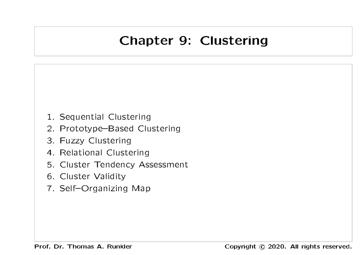 IN2030 slides week 11 - Chapter 9: Clustering 1. Sequential Clustering ...