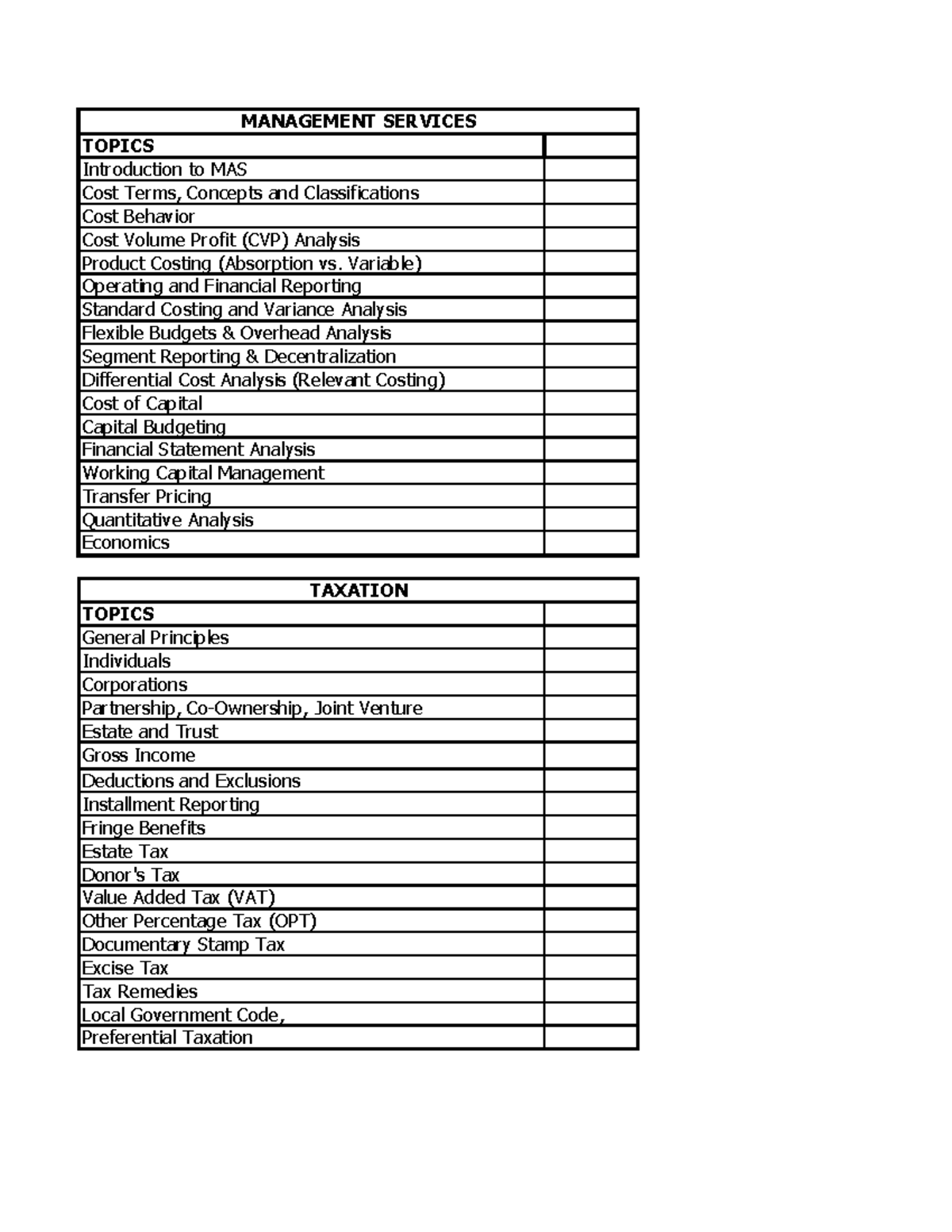 Review Progress - Goodluck - TOPICS Introduction to MAS Cost Terms ...