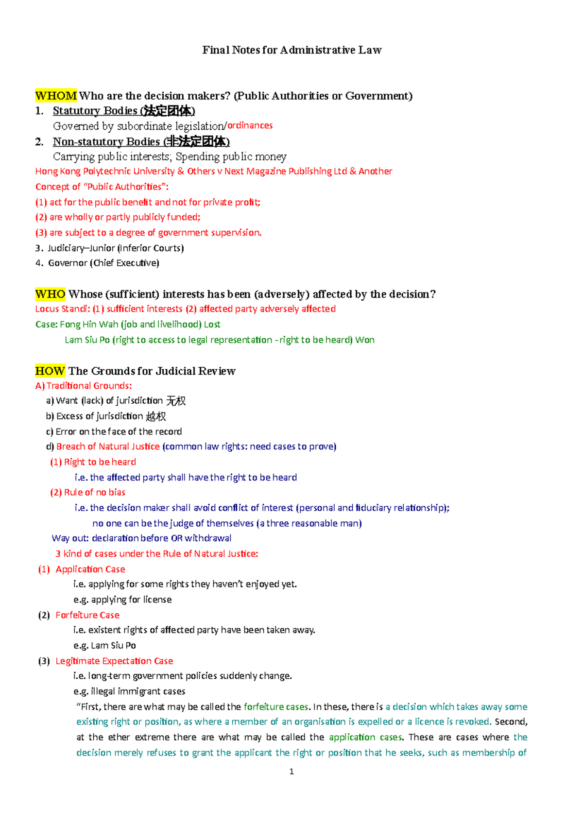 Final Notes For Administrative Law - Final Notes For Administrative Law ...