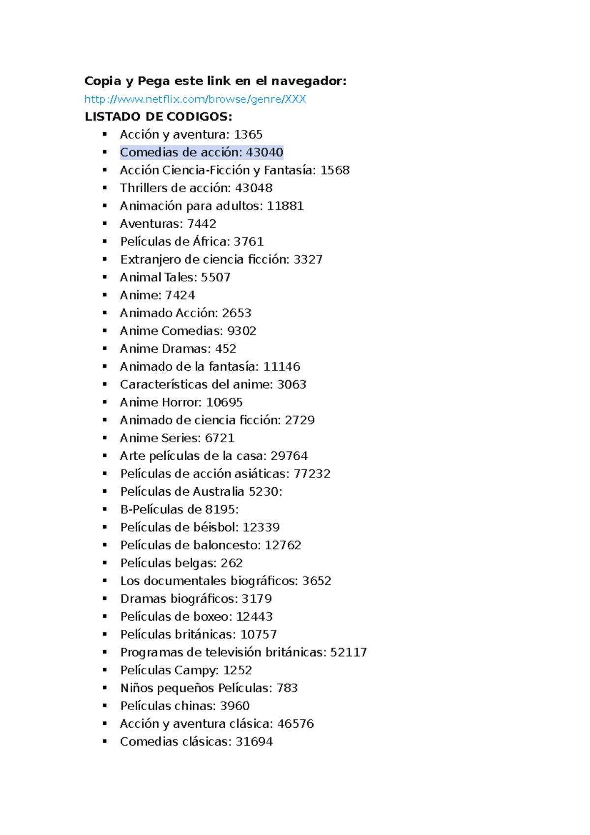 Listado DE Codigos - Incluye los códigos para programar - Copia y Pega ...