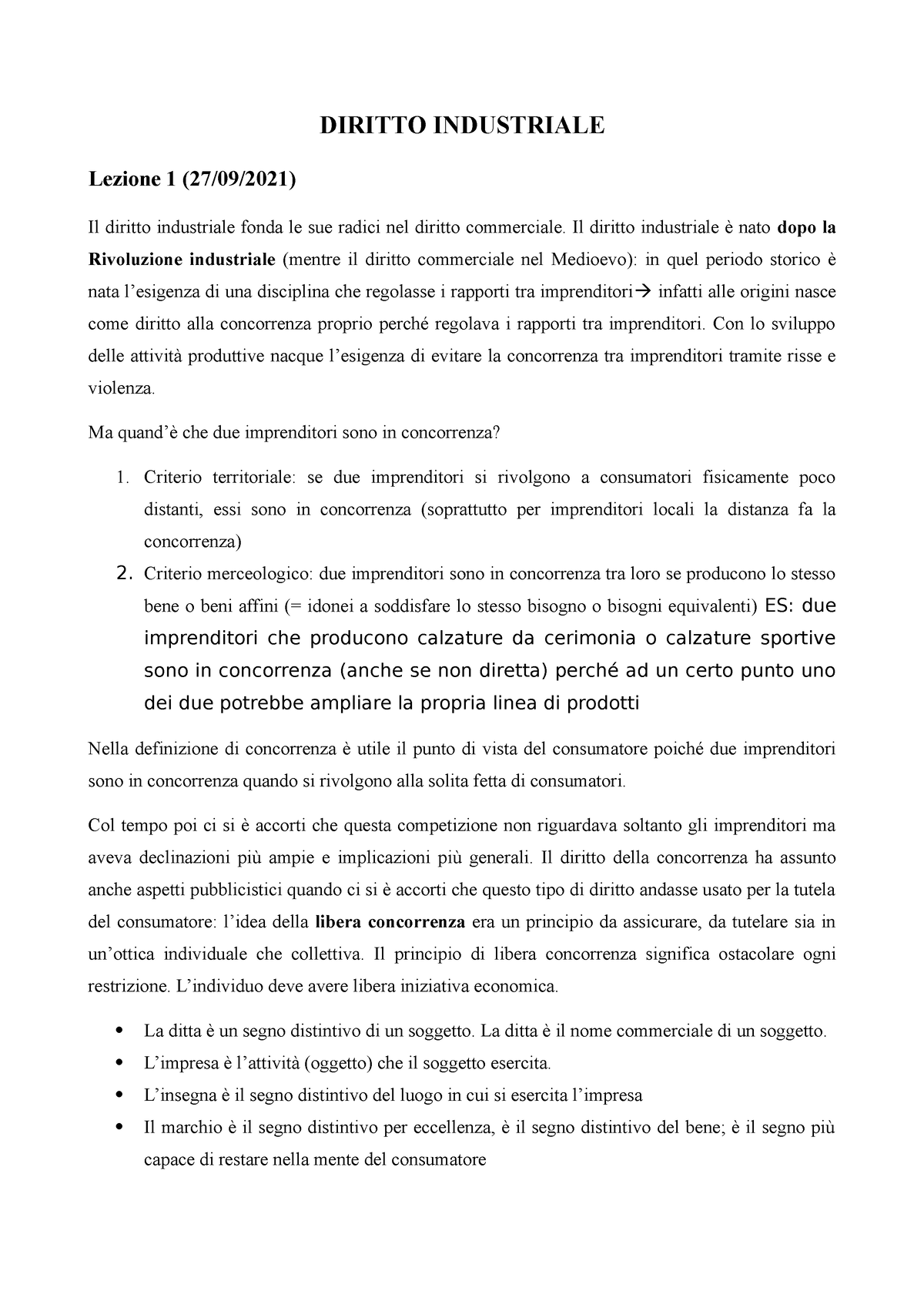 Diritto Industriale Materiale Sufficiente Per La Preparazione All