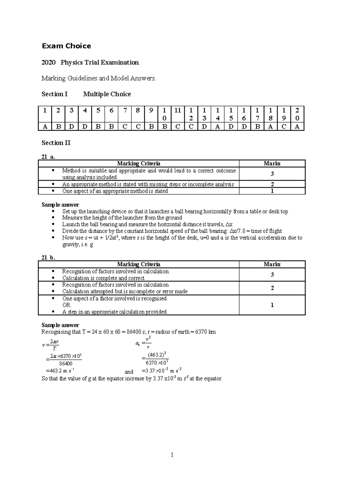 2020 Exam Choice Physics Solutions - Exam Choice 2020 Physics Trial ...