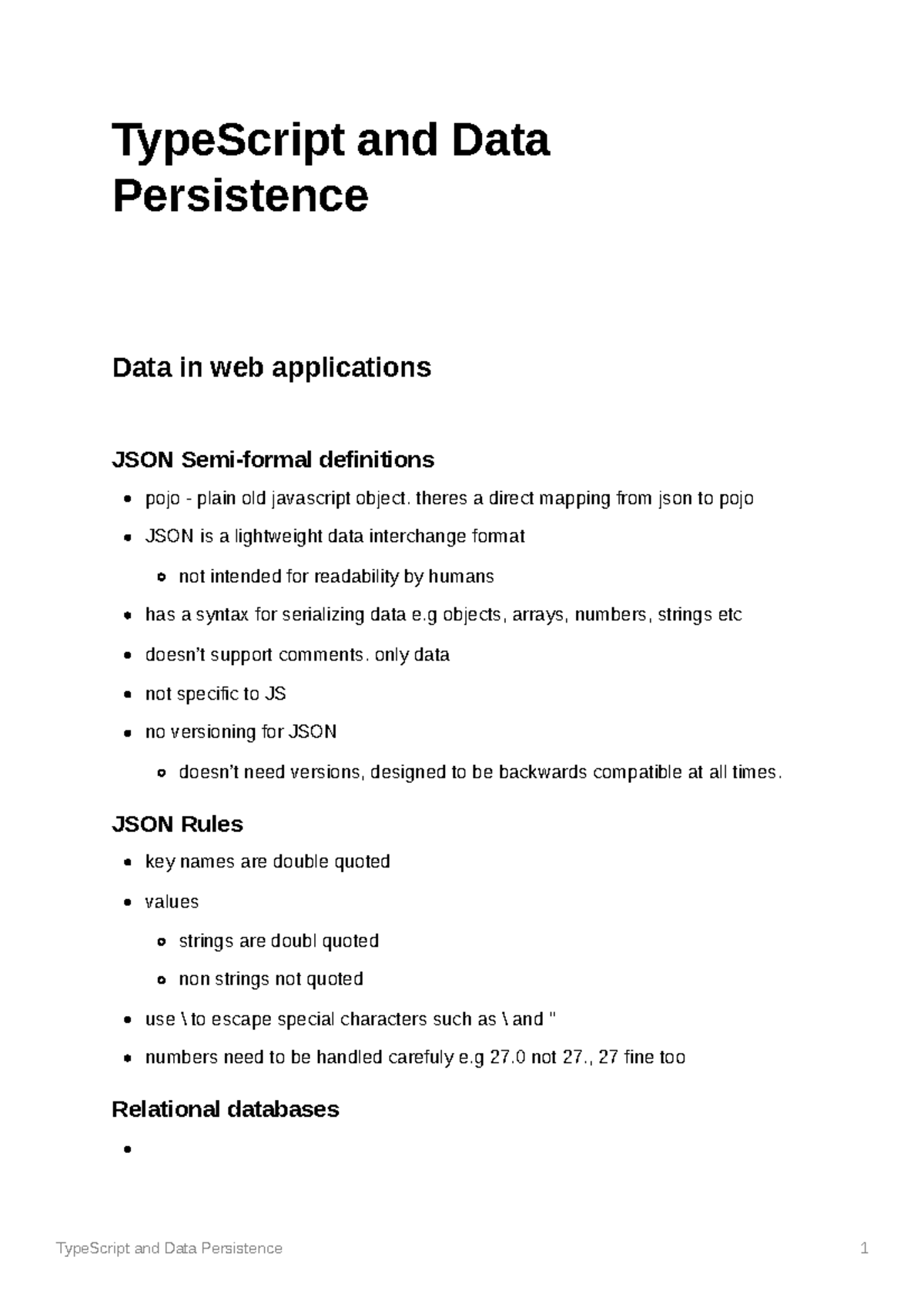 Type Script and Data Persistence - TypeScript and Data Persistence 1 ...