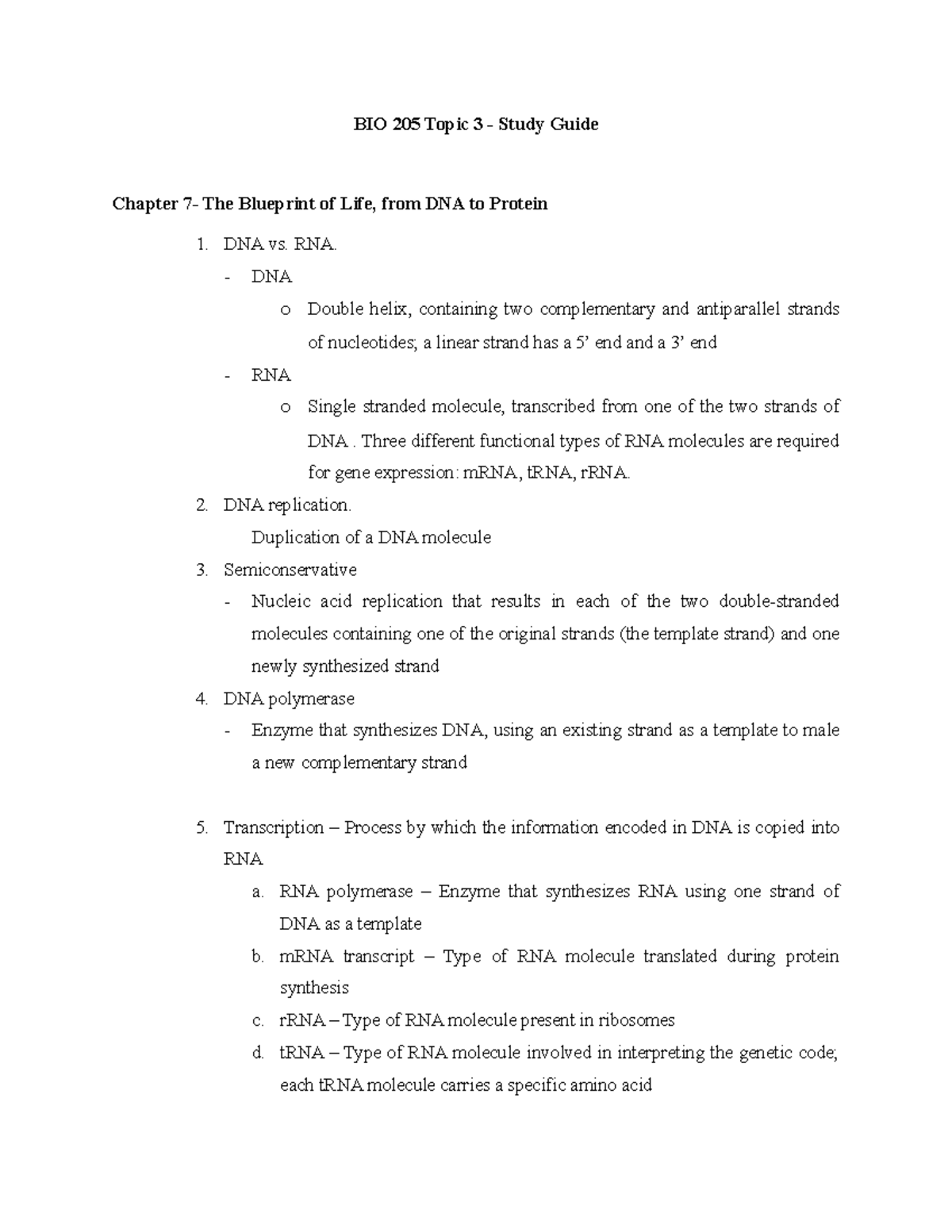 BIO205 Topic 3- Study Guide - BIO 205 Topic 3 - Study Guide Chapter 7 ...