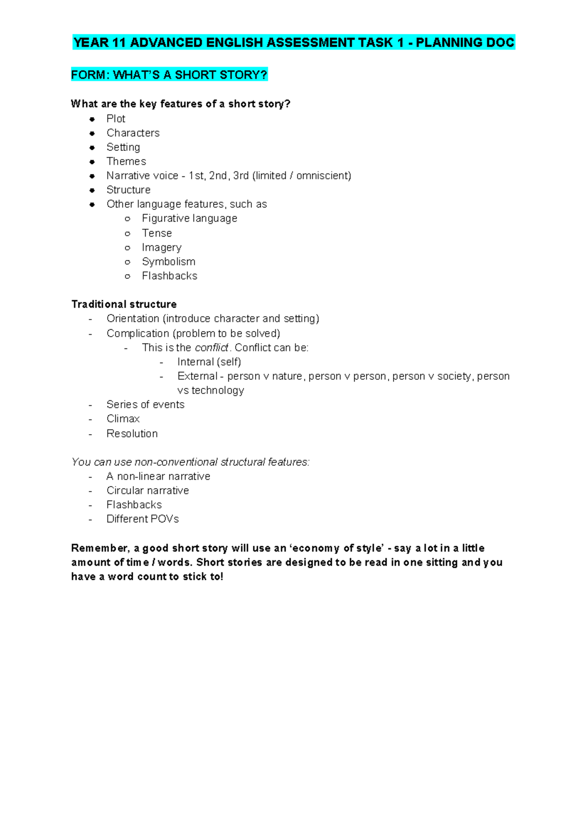 Adveng AT1 Planning - oiwgwoigboibg - YEAR 11 ADVANCED ENGLISH ...