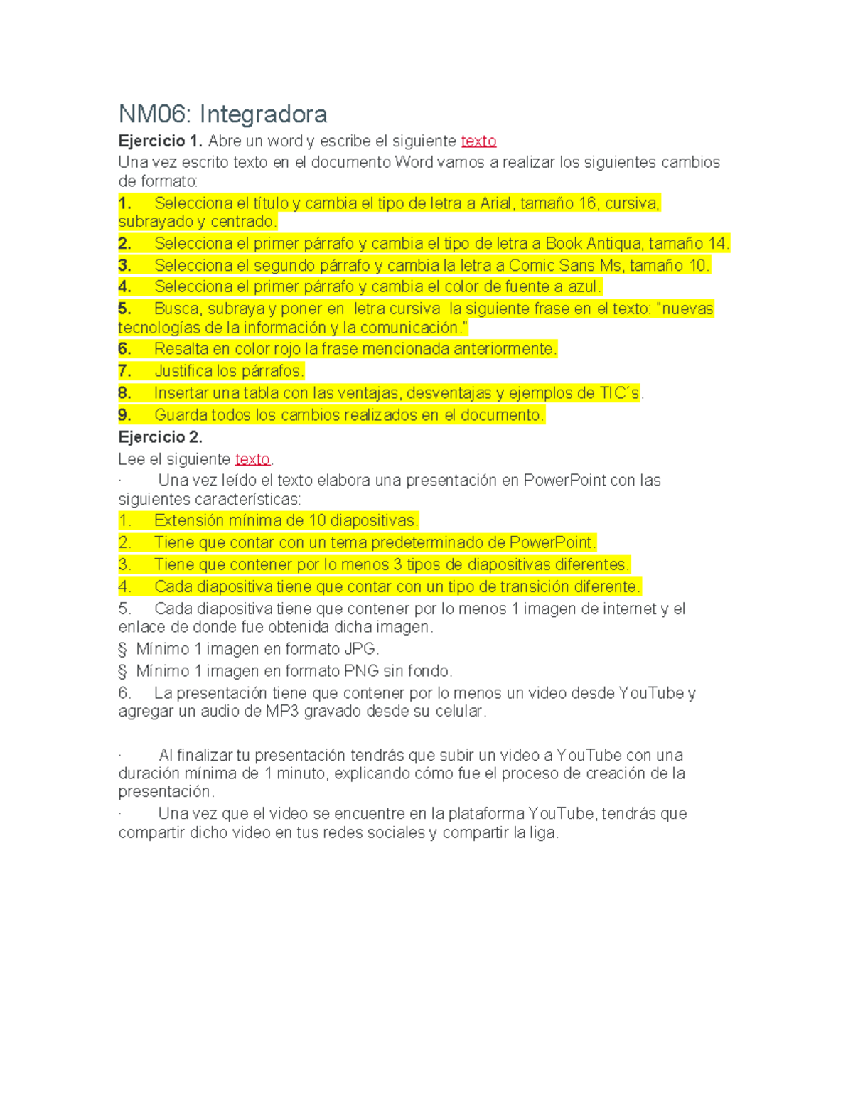 Nm06 Integradora Blanco Nm06 Integradora Ejercicio 1 Abre Un Word Y