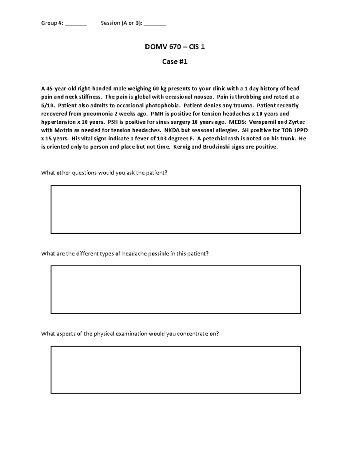 DOMV 670-HA CIS Worksheet Group Session Name - Group #: _______ Session ...
