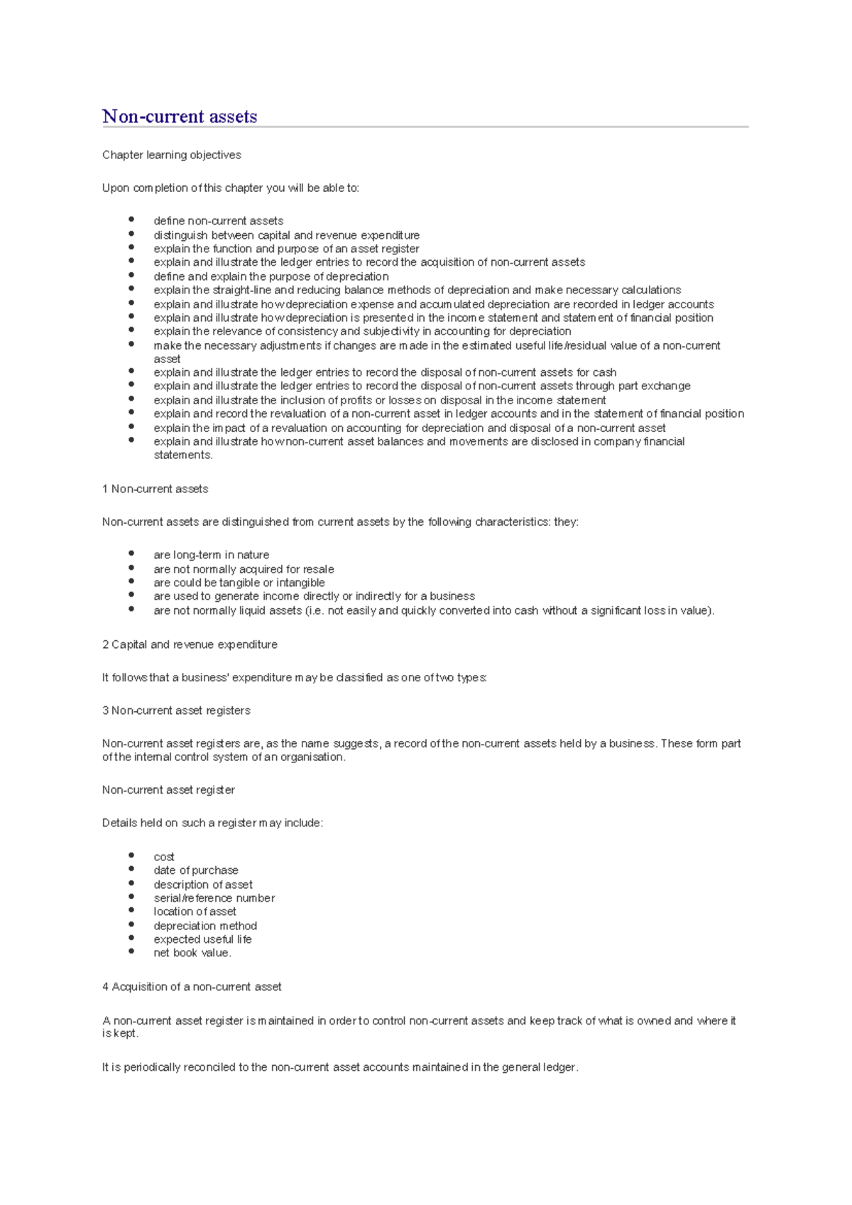 Tangiable non-current Assets - Non-current assets Chapter learning ...
