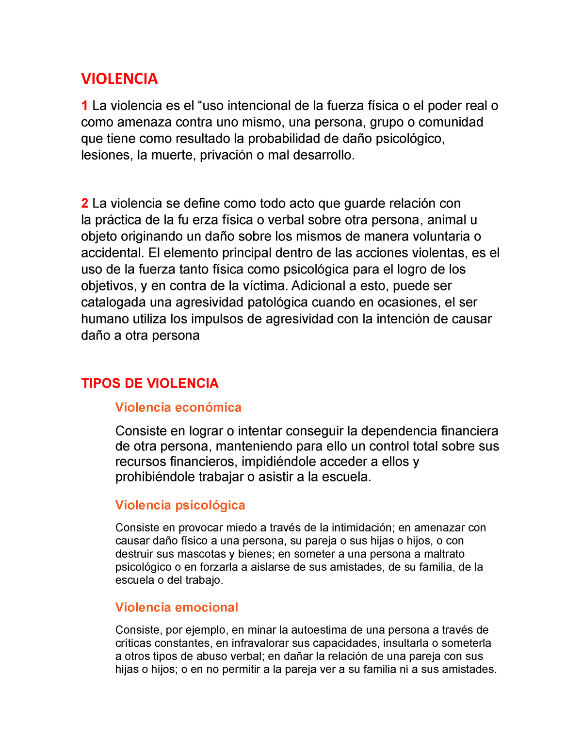 Violencia Etica - Eree33e - VIOLENCIA 1 La Violencia Es El “uso ...