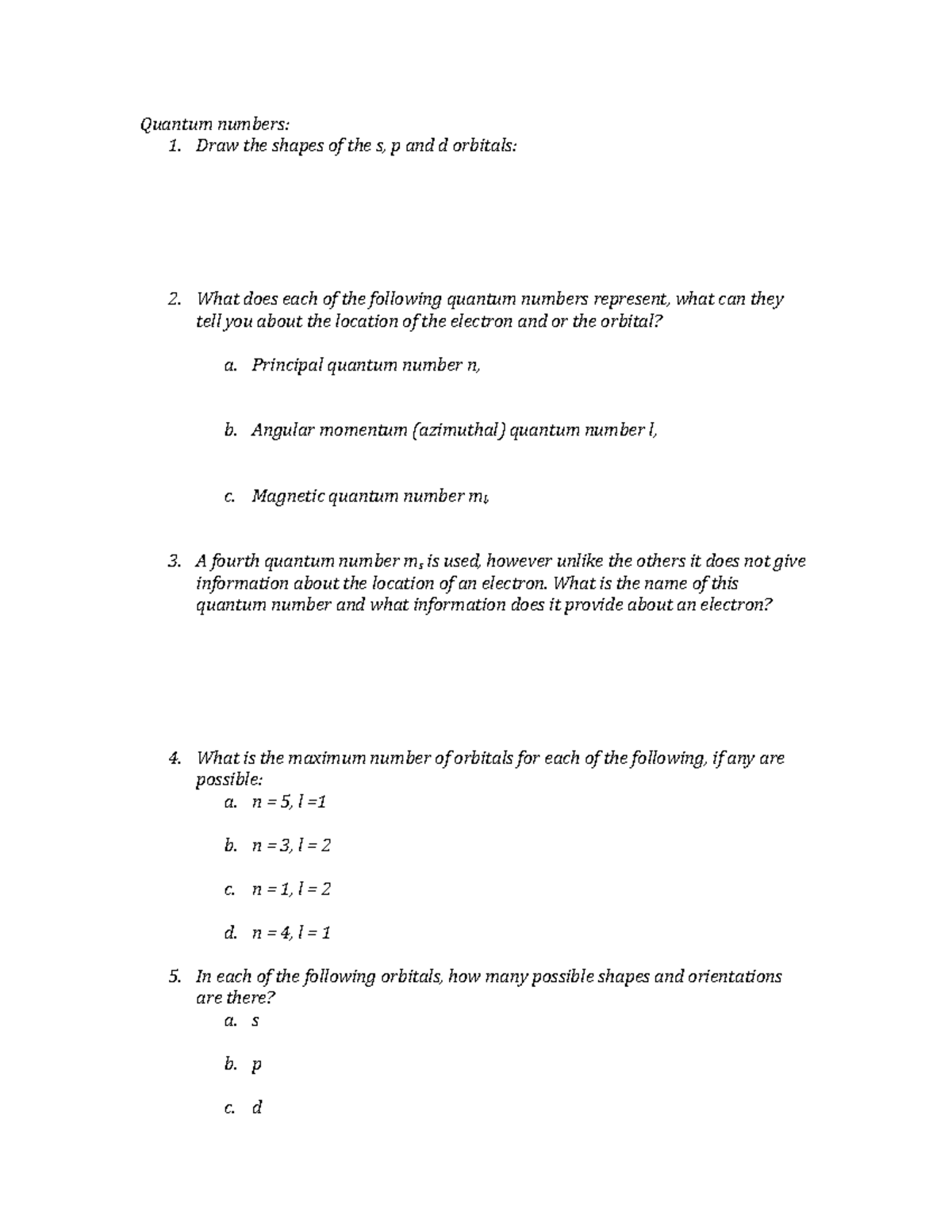 Quantum numbers, molecular orbitals, electron configuration - Quantum ...