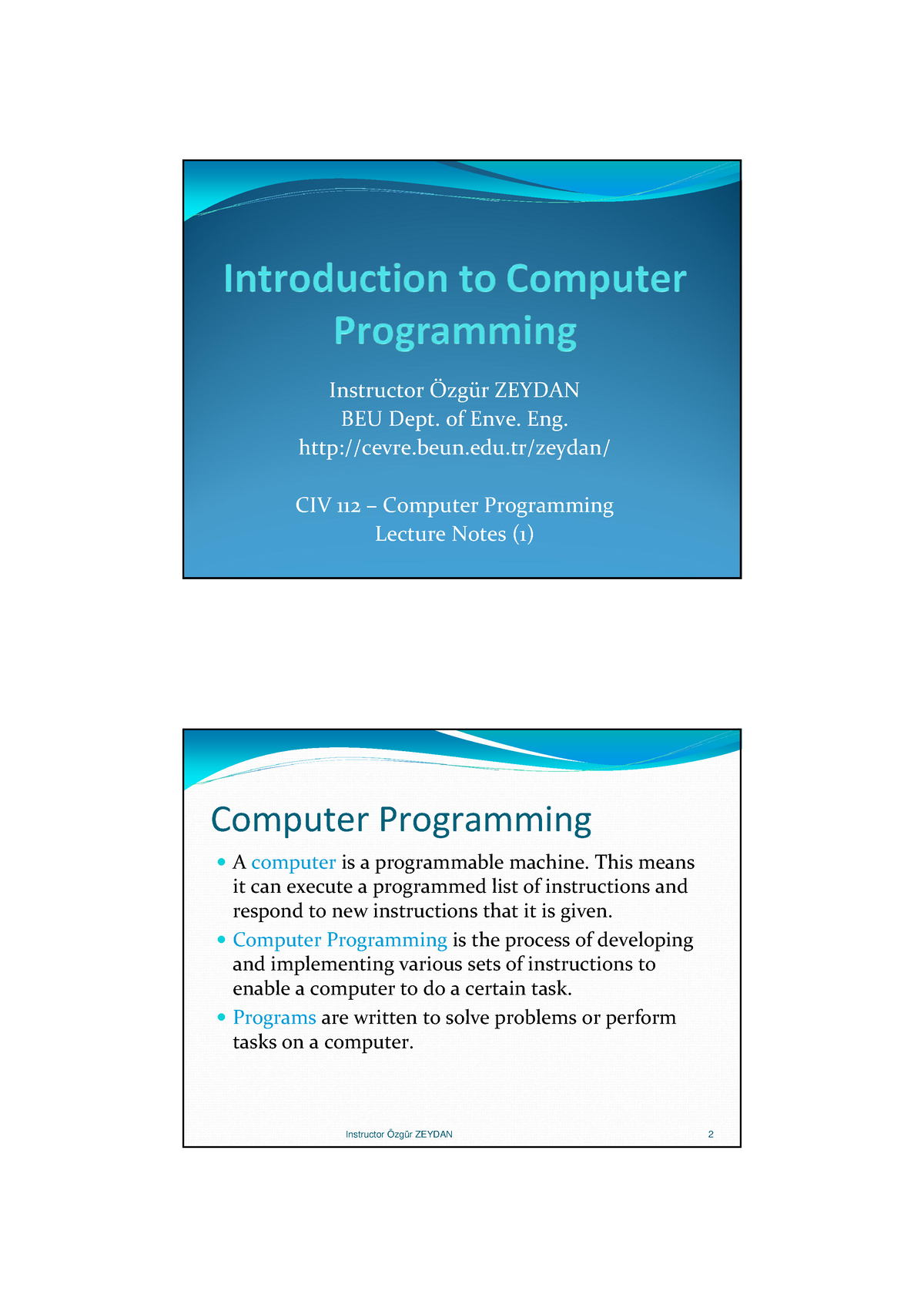 essay on computer programming