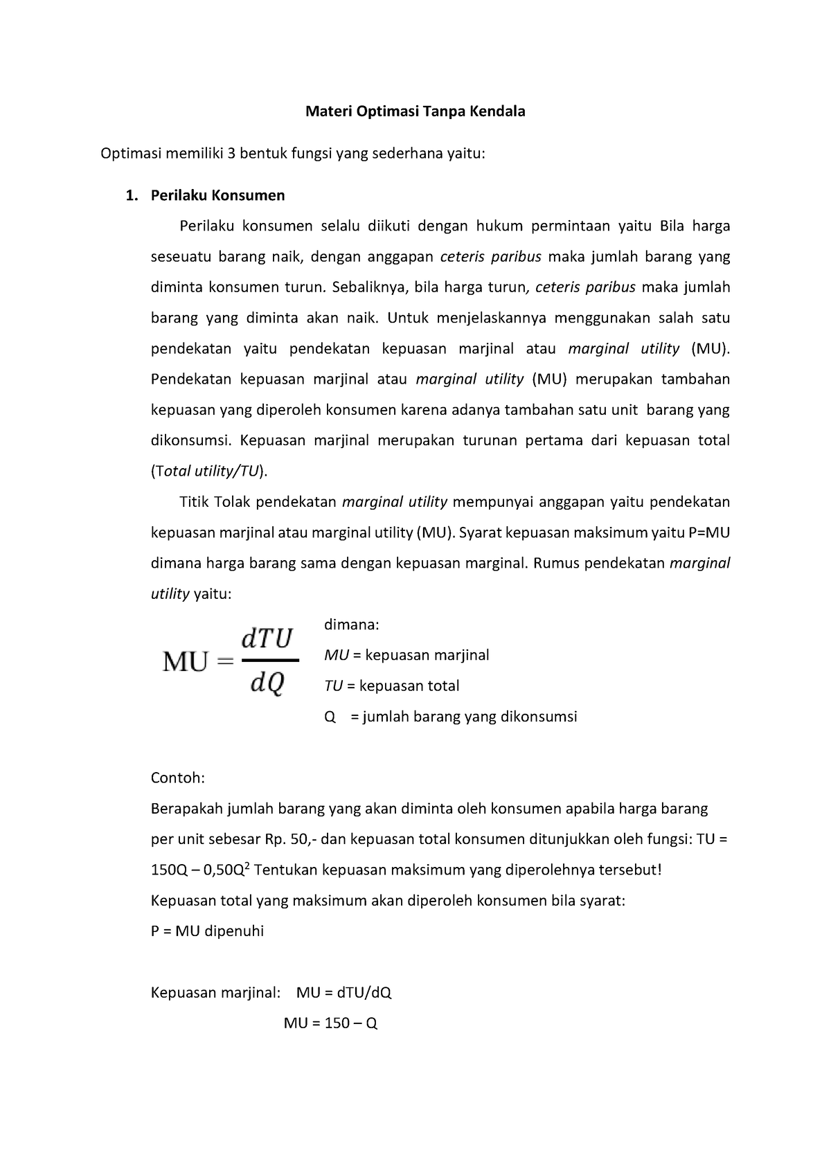 Materi Optimasi Tanpa Kendala - Materi Optimasi Tanpa Kendala Optimasi ...