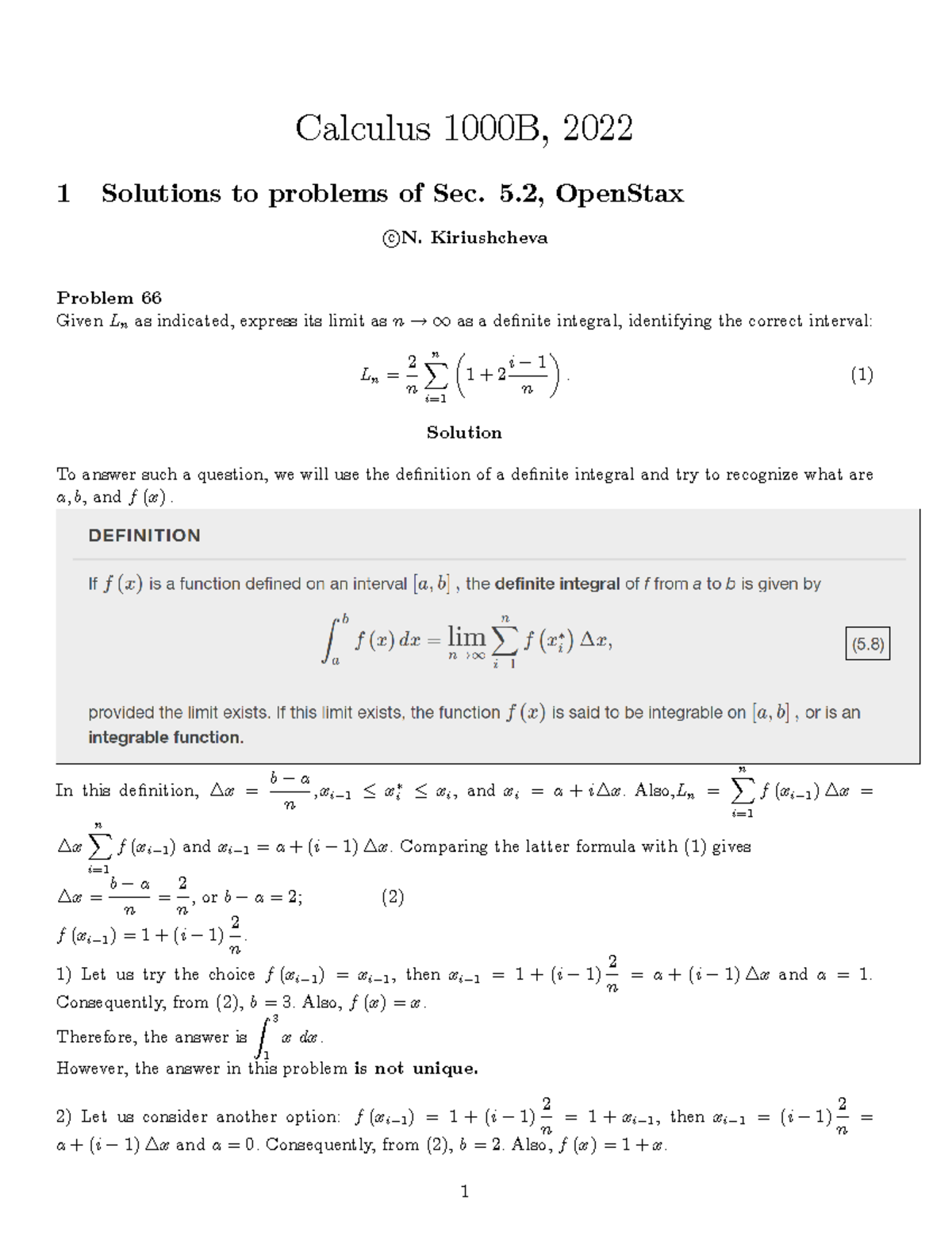 Sec5-2-problems - N. Kiriushcheva - Calculus 1000B, 2022 1 Solutions to ...