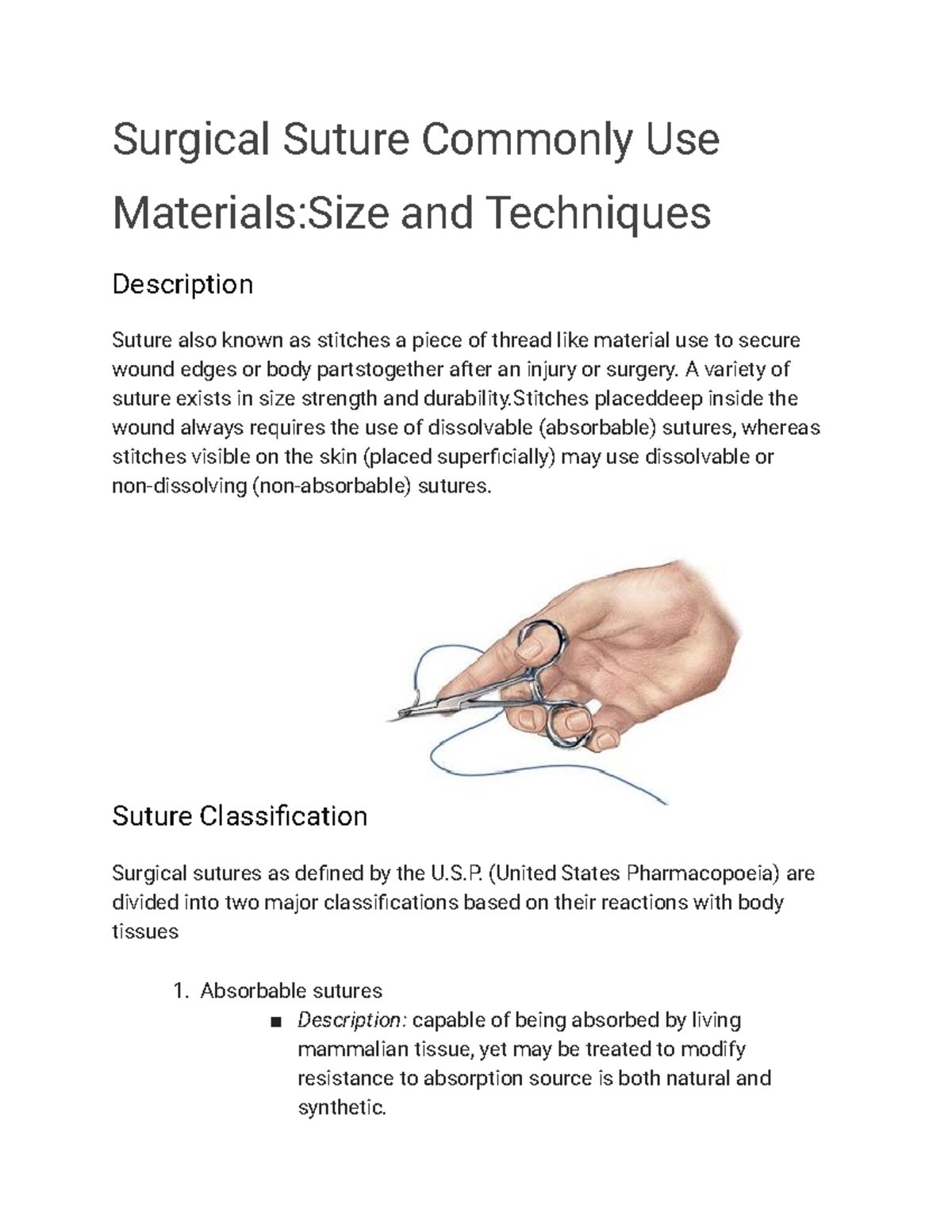 Surgical Suture Commonly Use Materials Size and Techniques - Surgical ...