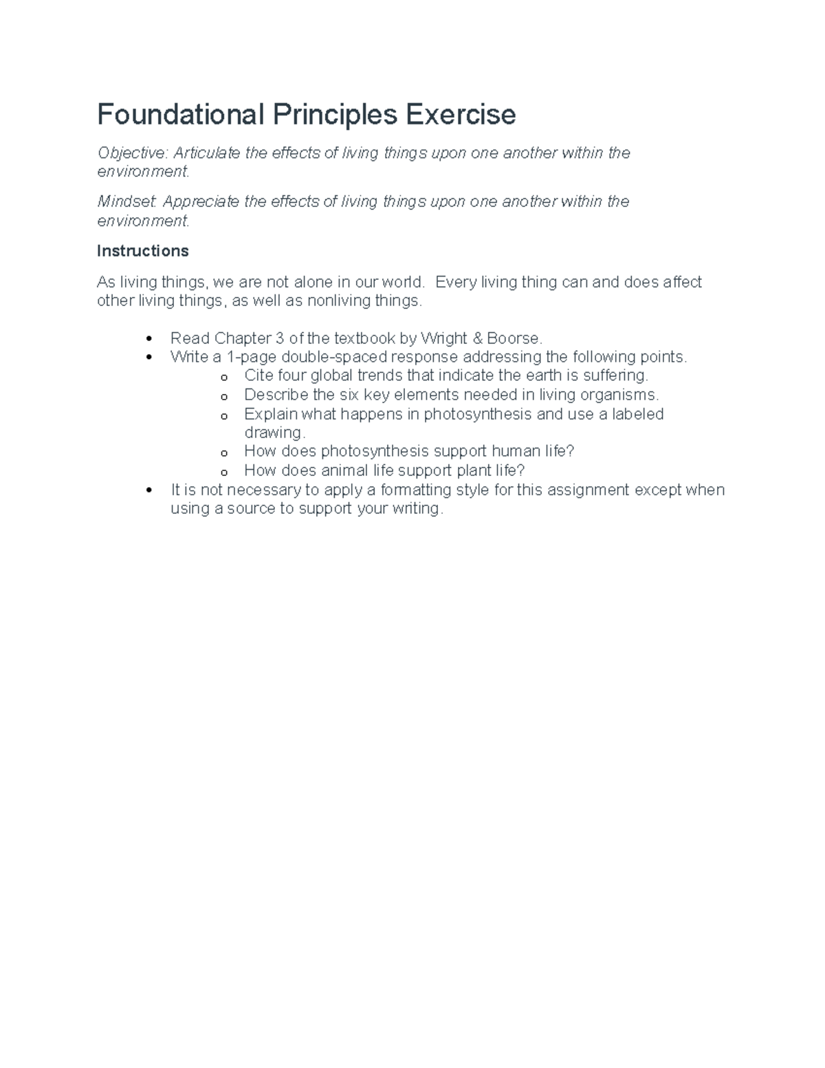 1D Foundational Principles Exercise - Foundational Principles Exercise ...