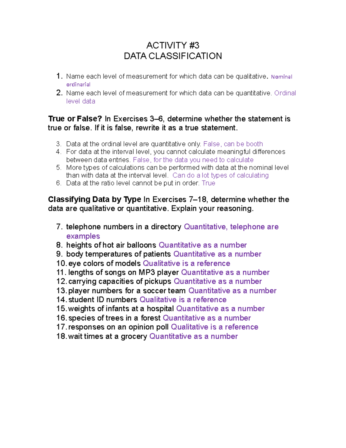 Activity 3 - Is only a part dont a work - ACTIVITY DATA CLASSIFICATION ...