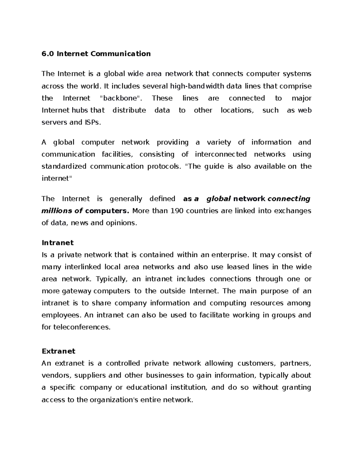 Internet Communication + Applicability OF E - 6 Internet Communication ...