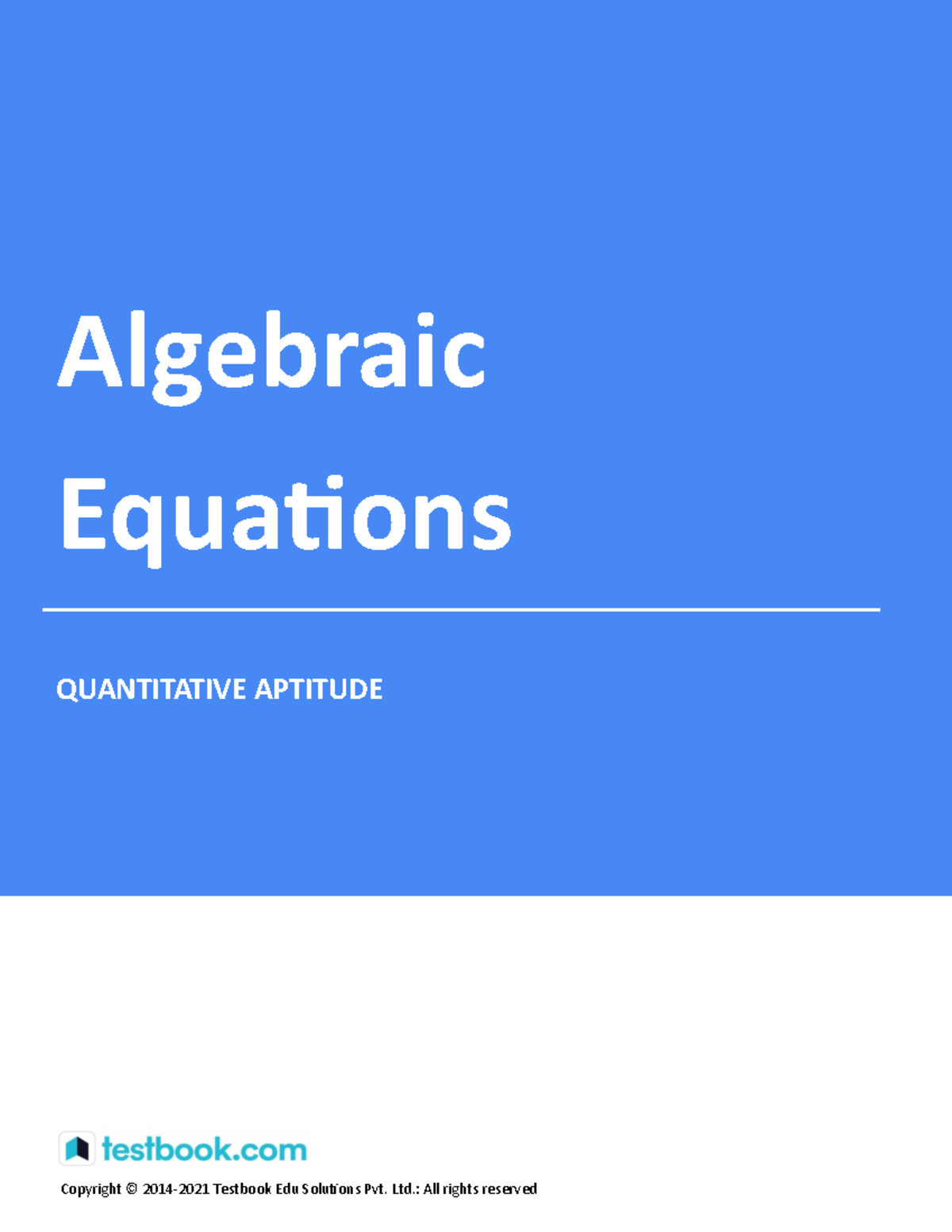 Algebraic Equations - Study Notes - Copyright © 2014-2021 Testbook Edu ...