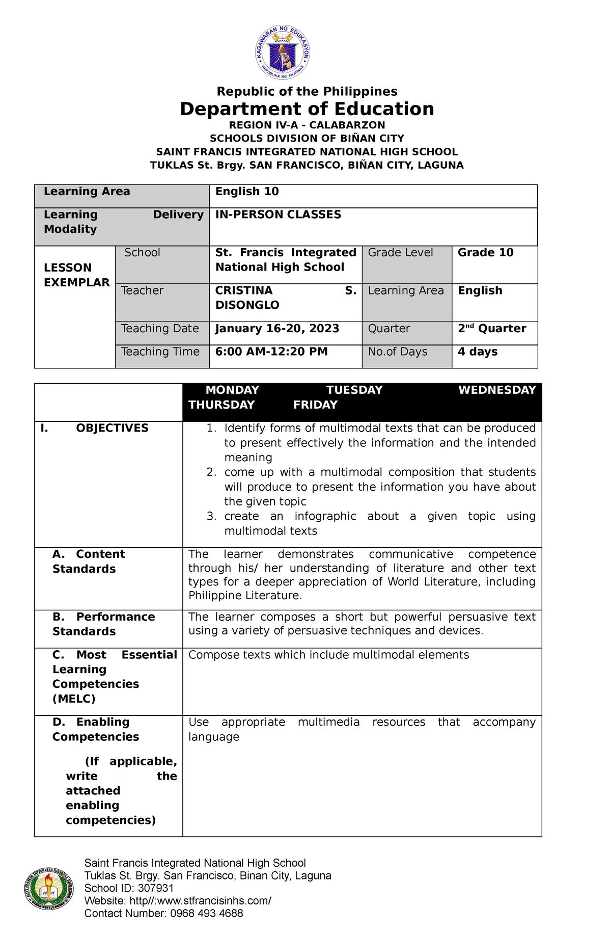 Lesson Exemplar Research- Based - Department of Education REGION IV-A ...