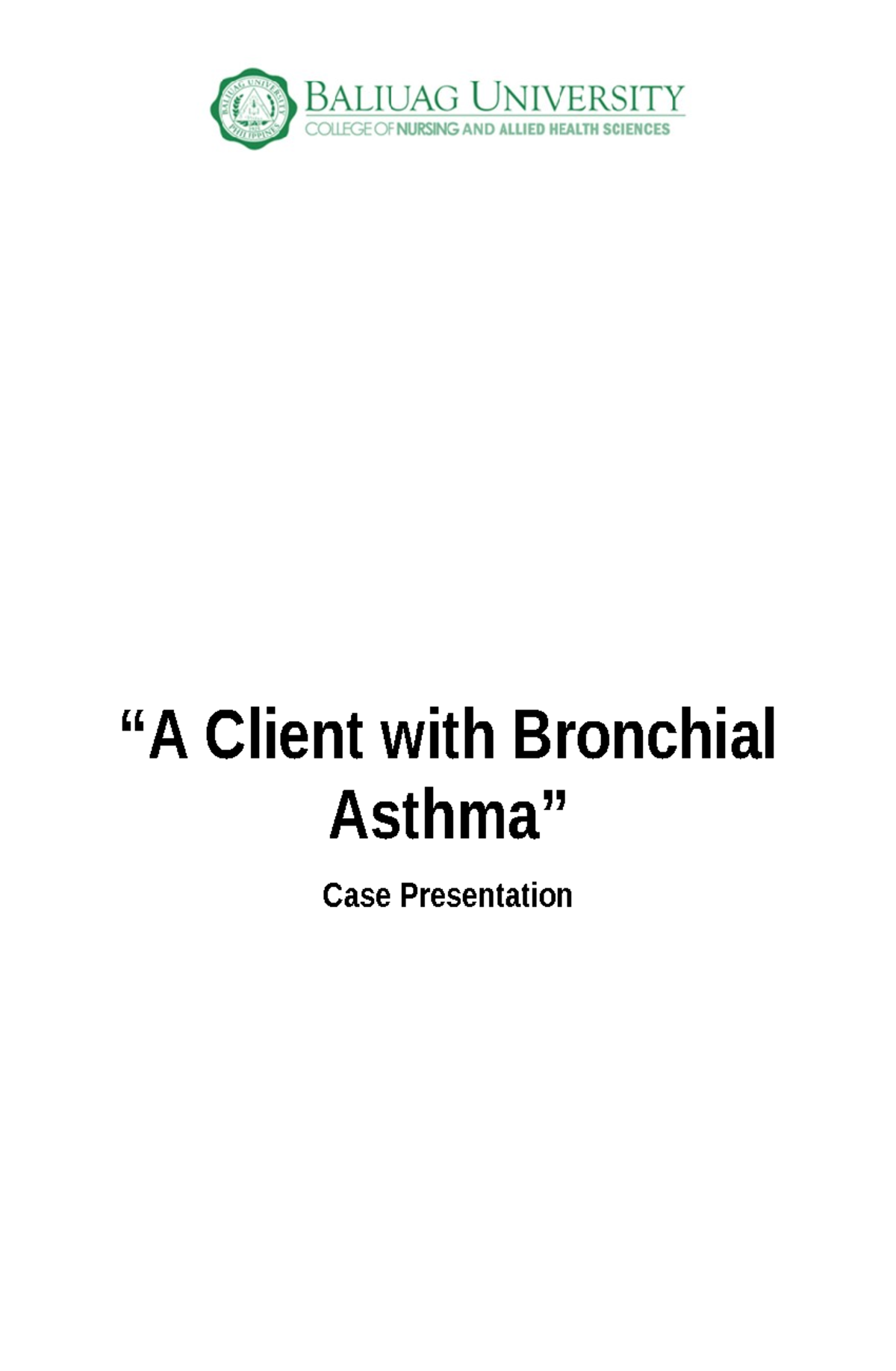 bronchial asthma case study slideshare