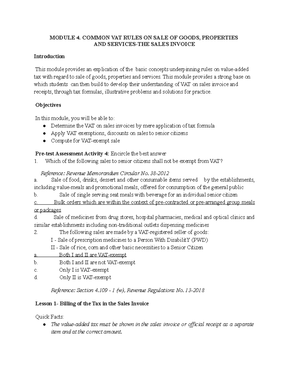 billing-of-the-tax-in-the-sales-invoice-module-4-common-vat-rules-on