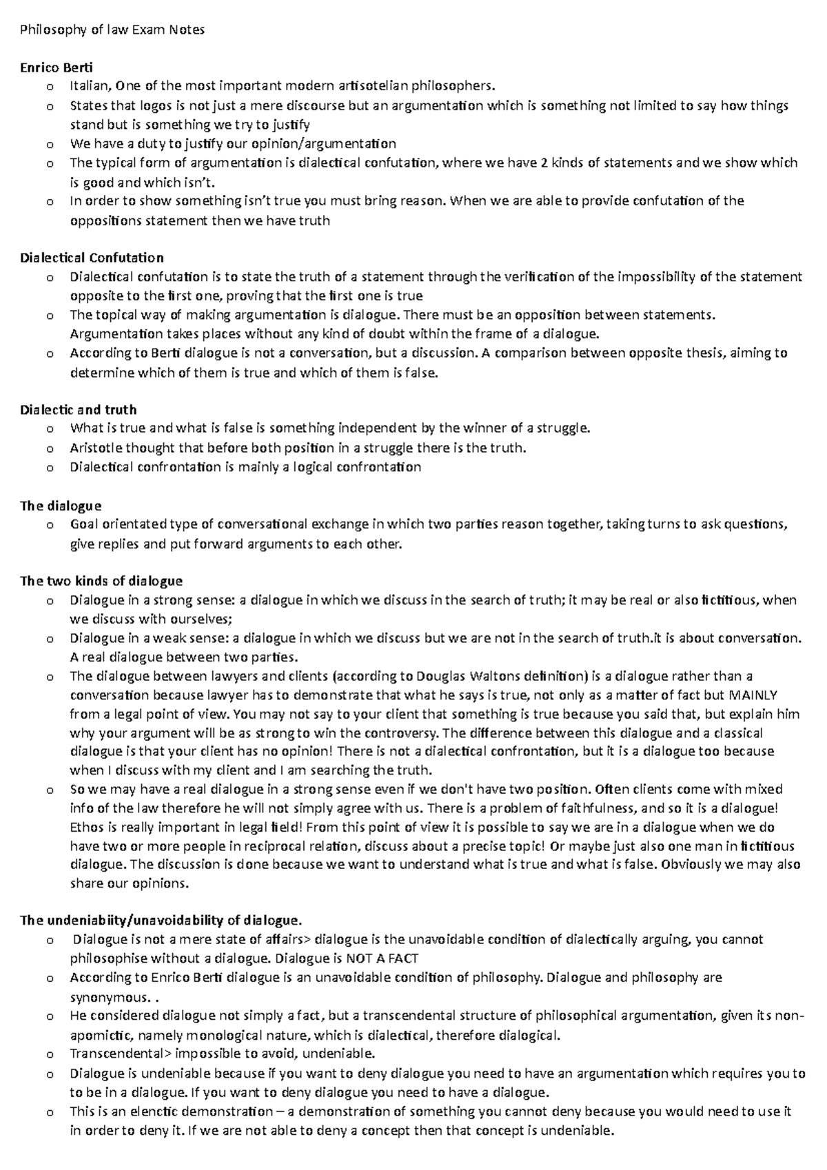 Philosophy of Law Exam Notes - Philosophy of law Exam Notes Enrico Bert ...