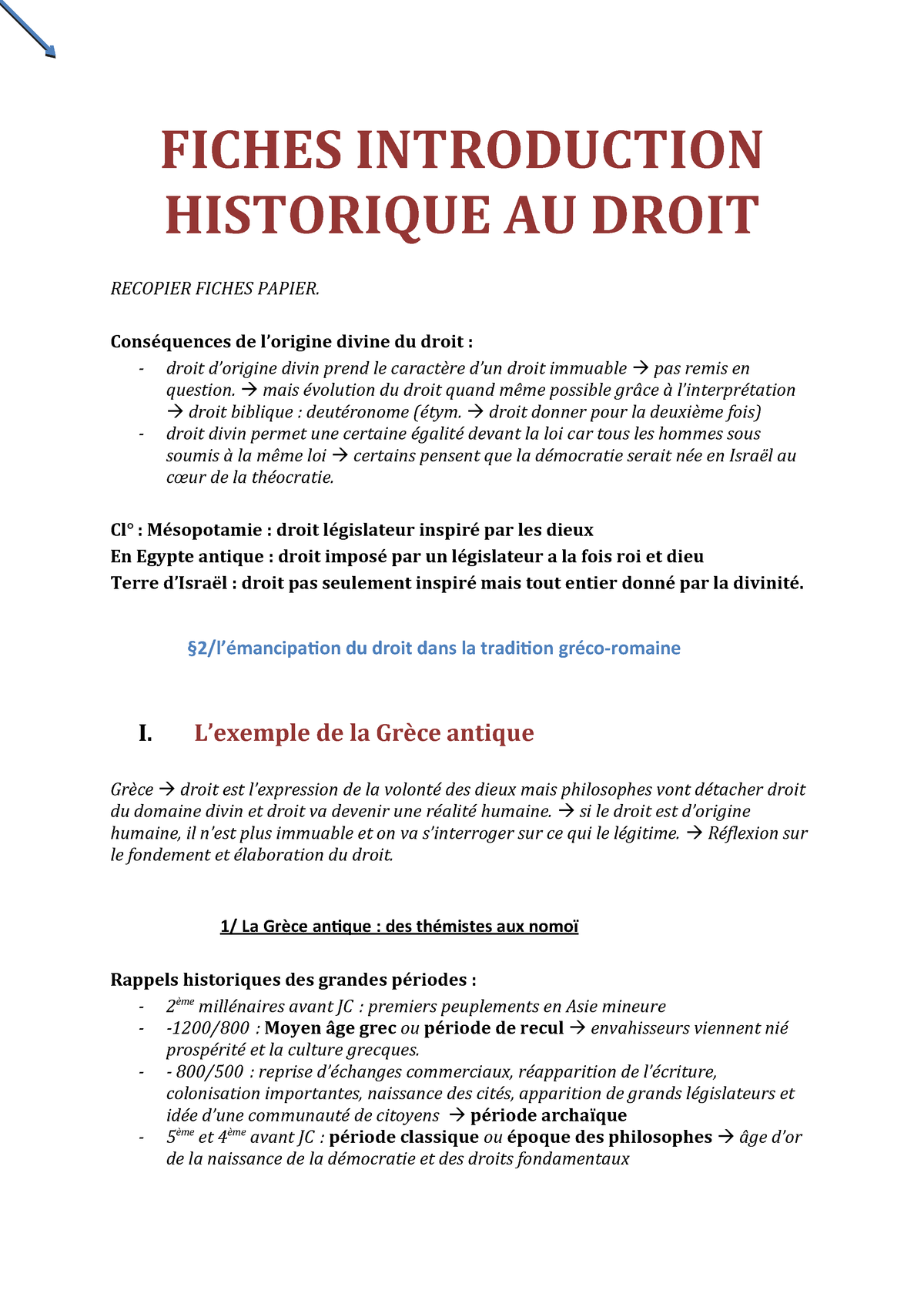 dissertation introduction historique au droit