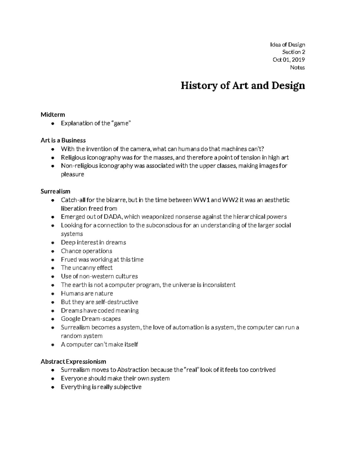 1001 Notes Design History Idea of Design Section 2 Oct 01, 2019