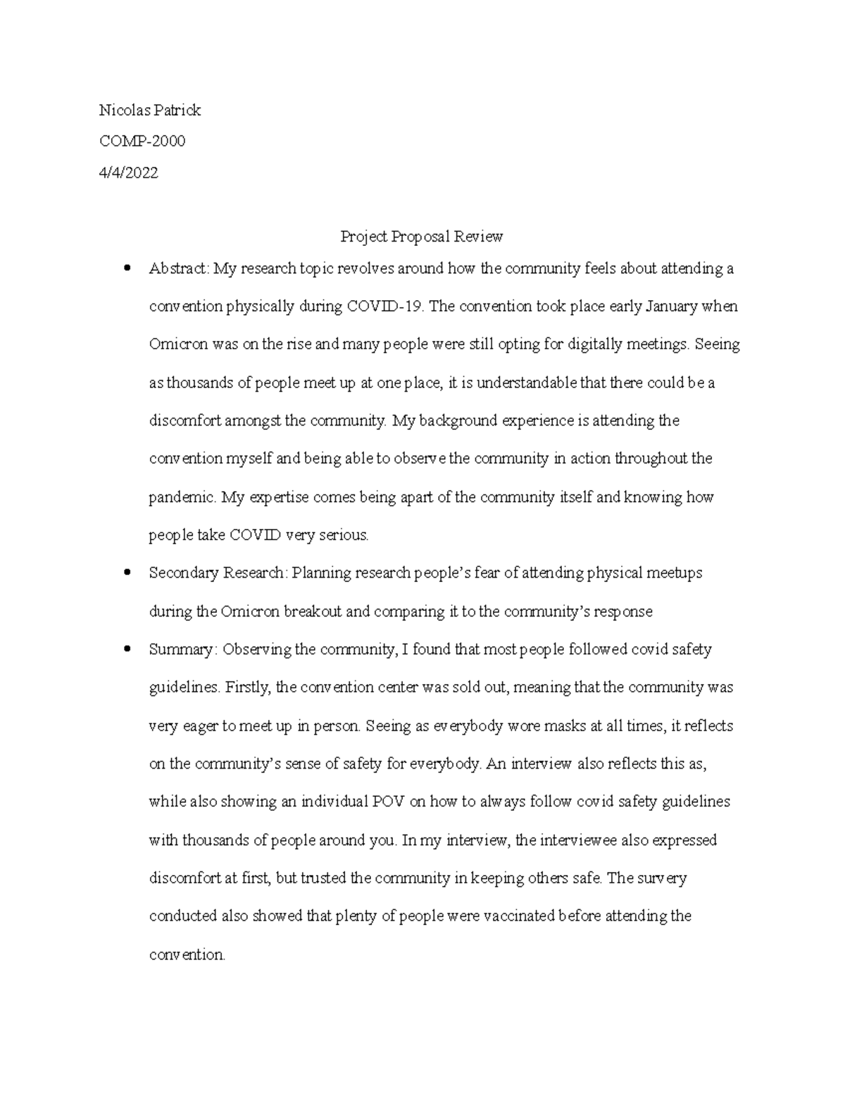 Project Proposal Review - Nicolas Patrick COMP- 4/4/ Project Proposal ...
