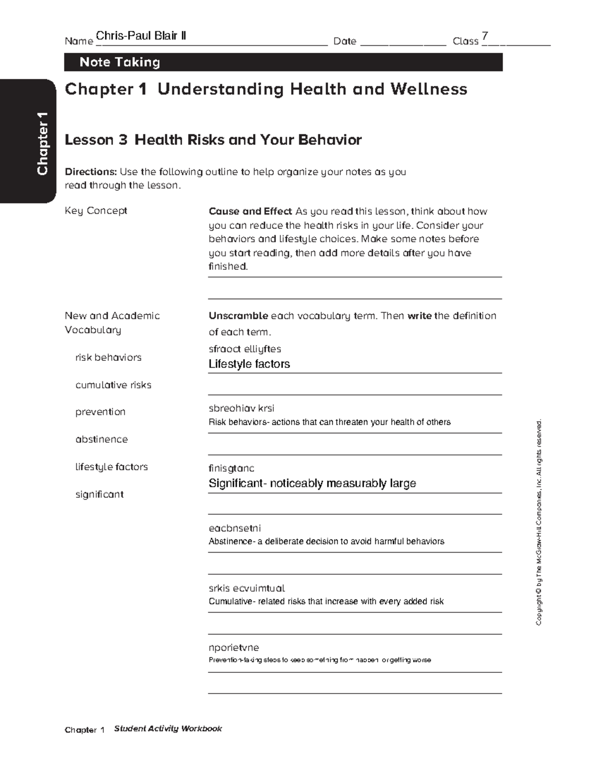 Chapter+1+Lesson+3+Notes - Copyright © by The McGraw-Hill Companies ...