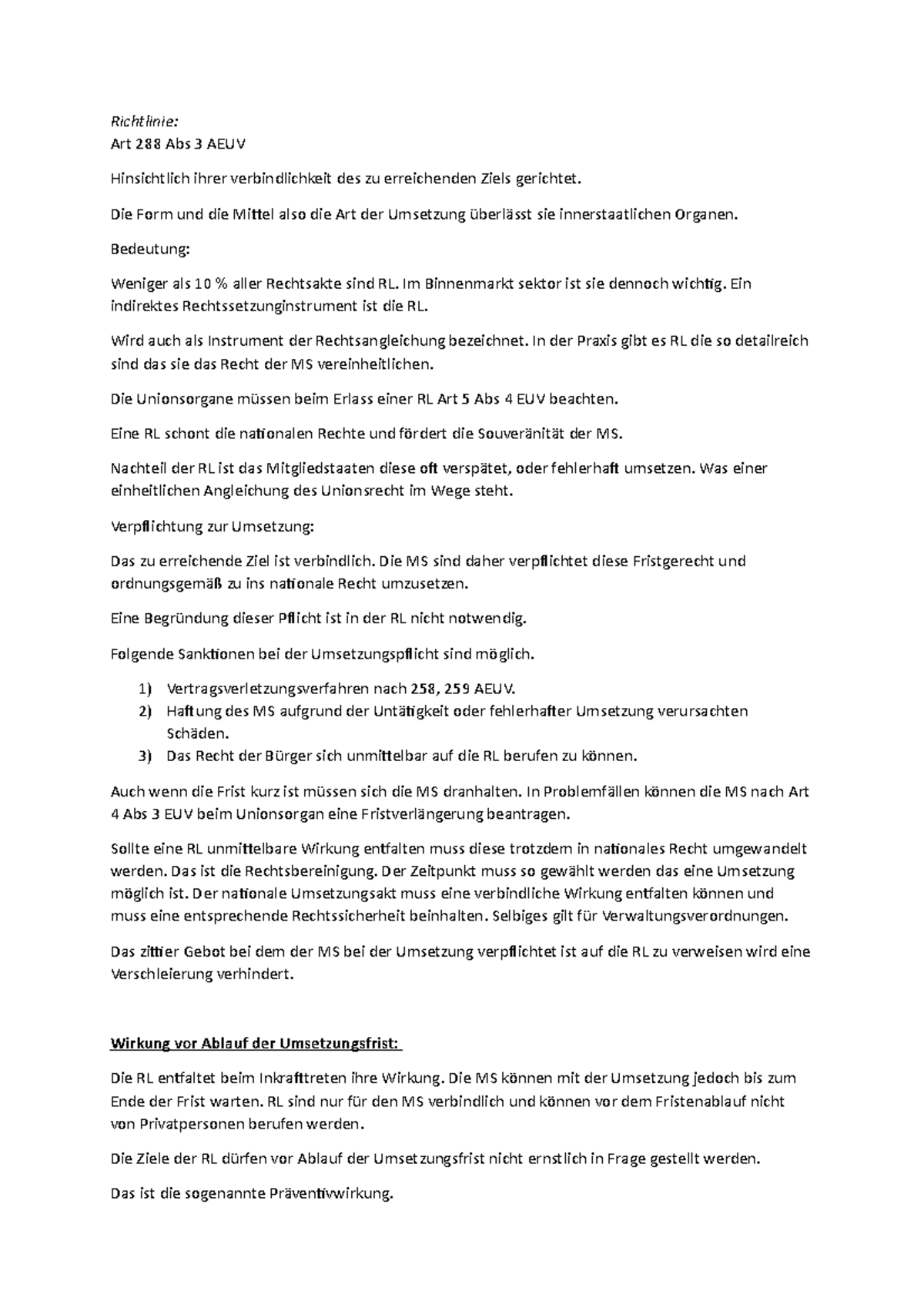 richtlinie-zusammenfassung-grundkurs-europarecht-richtlinie-art