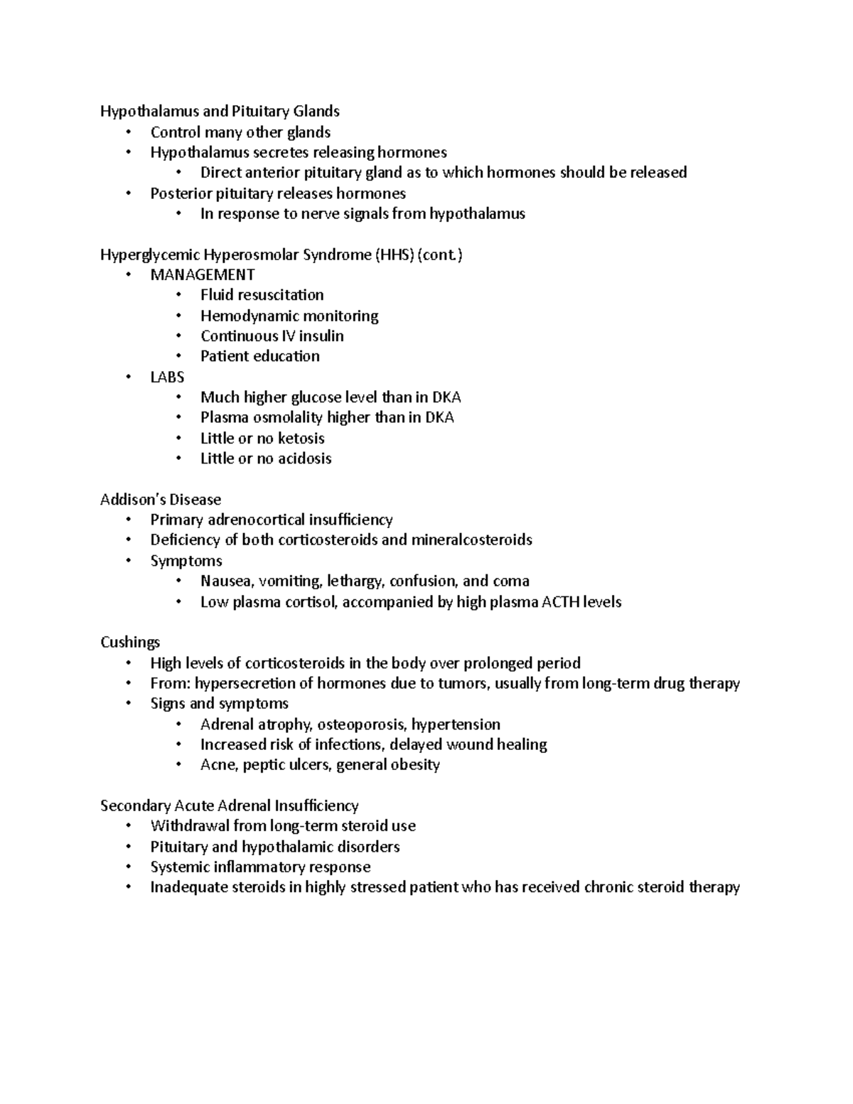 Endocrine Carmines Hypothalamus and Pituitary Glands • Control many