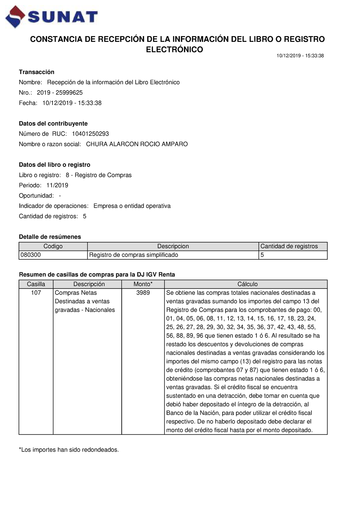 LE104012502932019 110008000000111104 AÑO 2022 DETALLE - CONSTANCIA DE ...