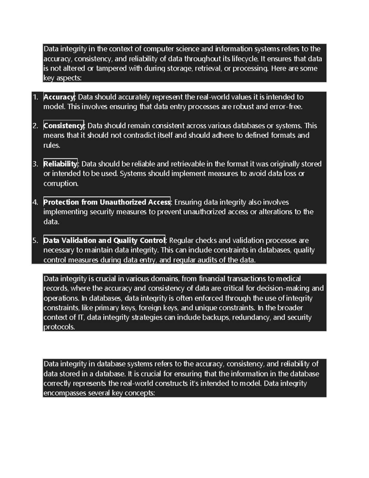 Introduction to database - Data integrity in the context of computer ...