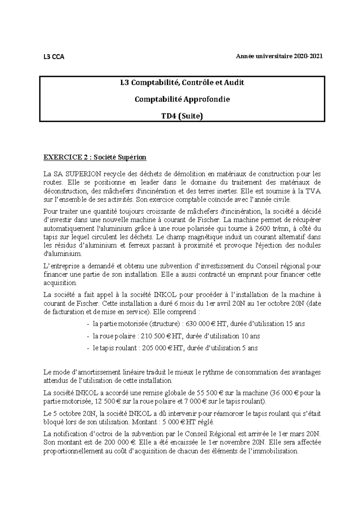 L3 CCA TD4(suite) - Management des organisations - L3 CCA Année ...