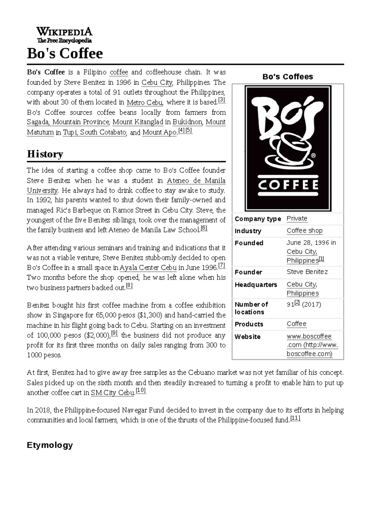 Bo's Coffee - Bo's Coffees Company type Private Industry Coffee shop ...