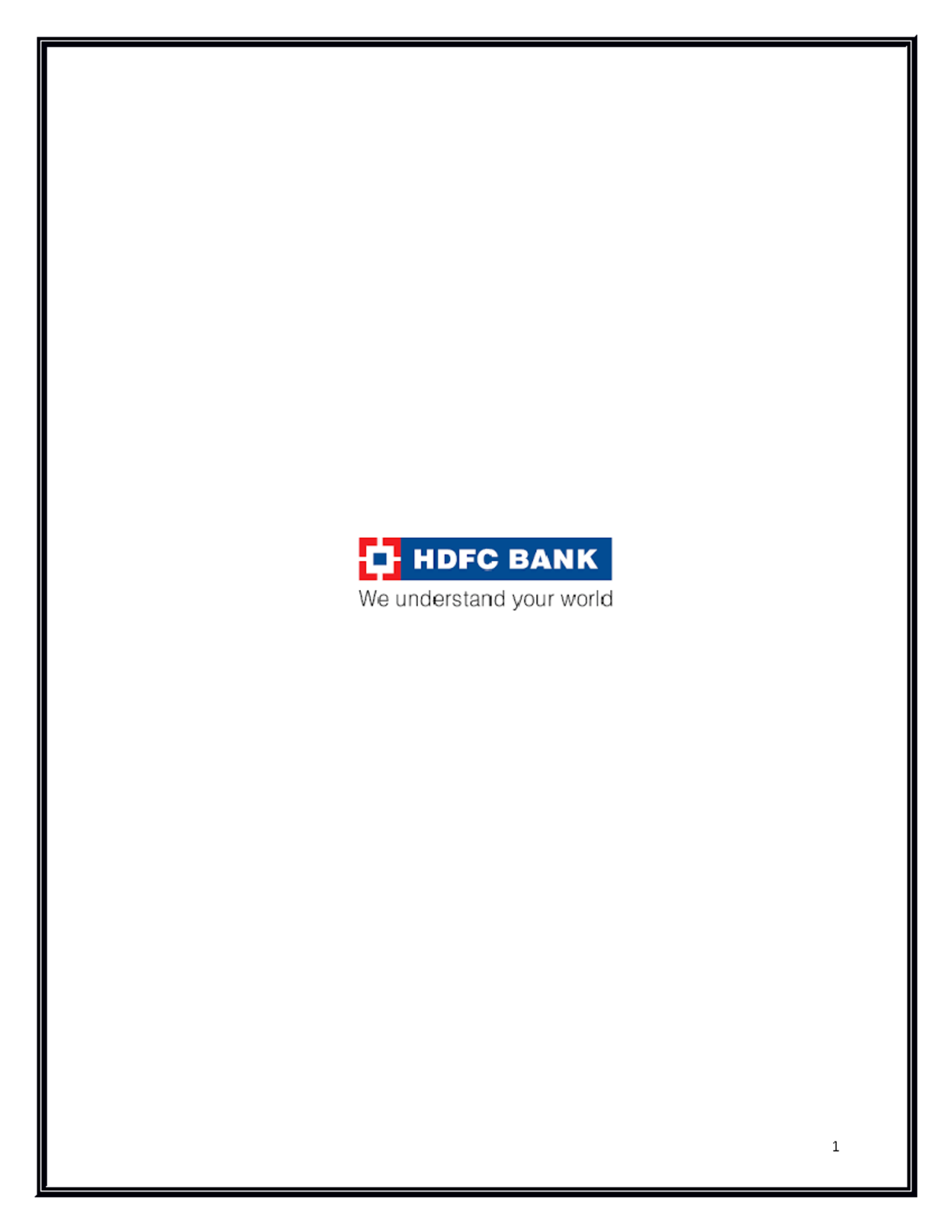 HDFC bank project report INTRODUCTION The Housing Development Finance