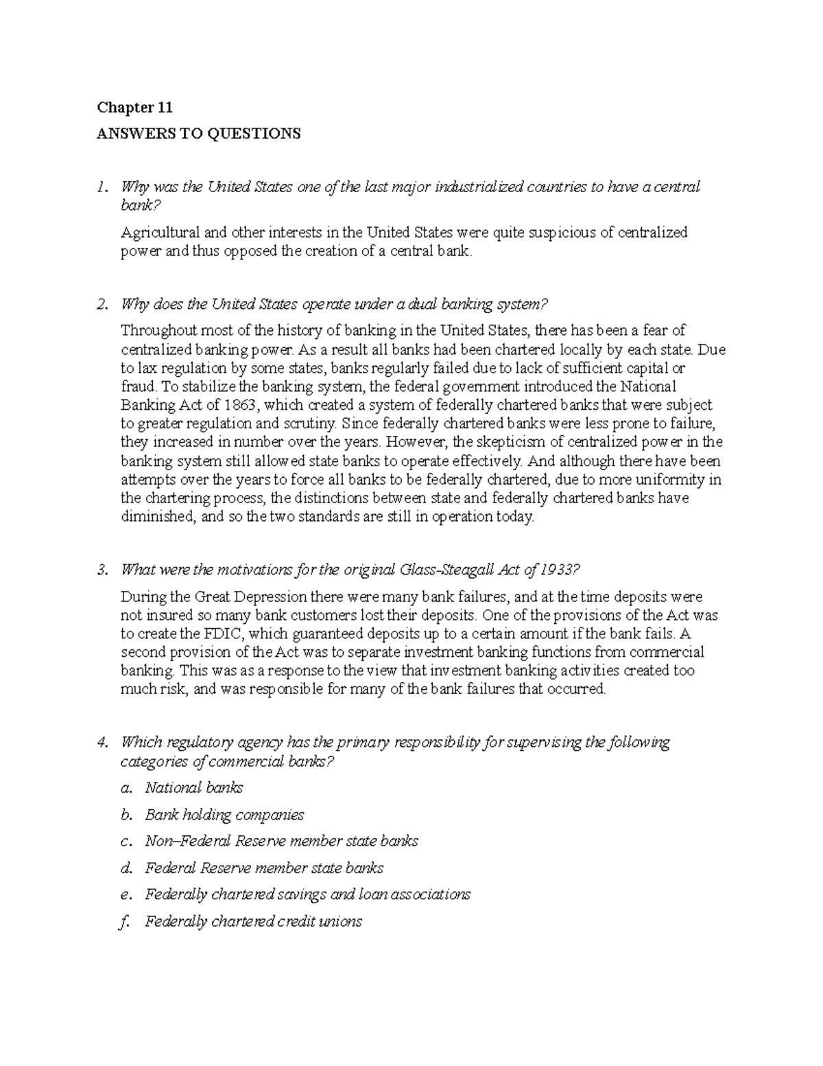 SSS2 MCQs for Course Money, Credit and Banking Chapter 11 ANSWERS