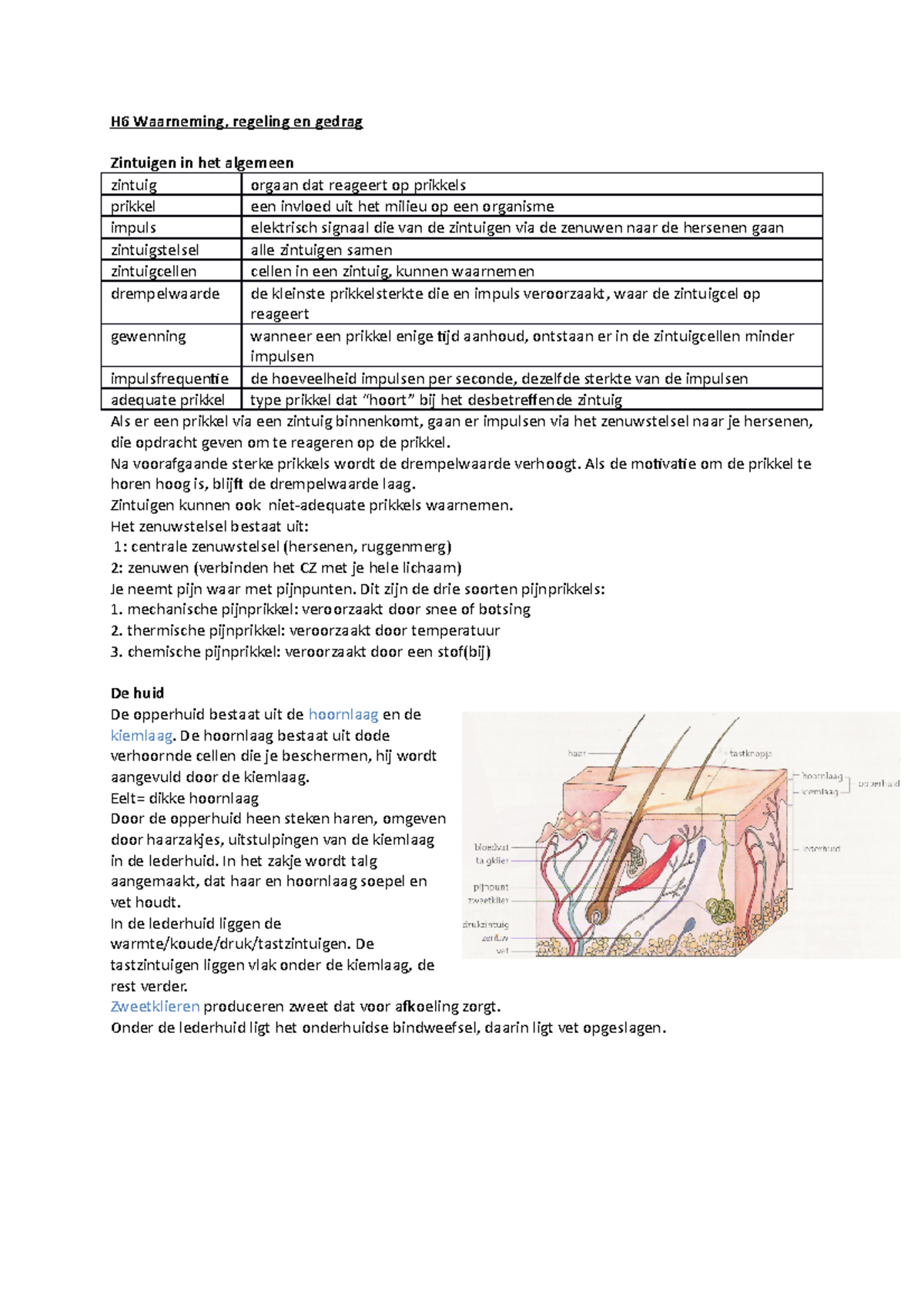 1496166136 H6 Waarneming Regeling En Gedrag - H6 Waarneming, Regeling ...