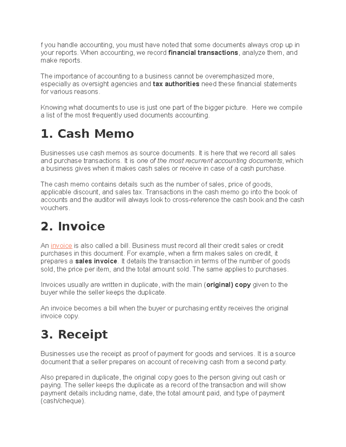 Accouting 101 - Lecture notes 1 - f you handle accounting, you must ...