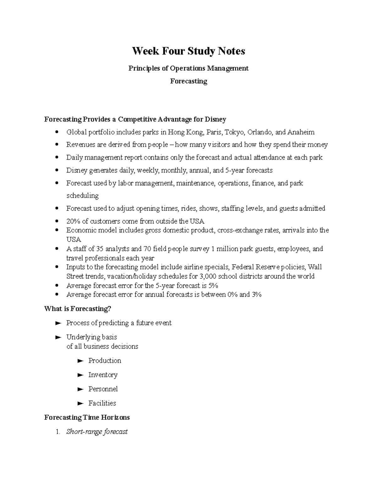 Week Four Study Notes MGT 301 - Week Four Study Notes Principles Of ...