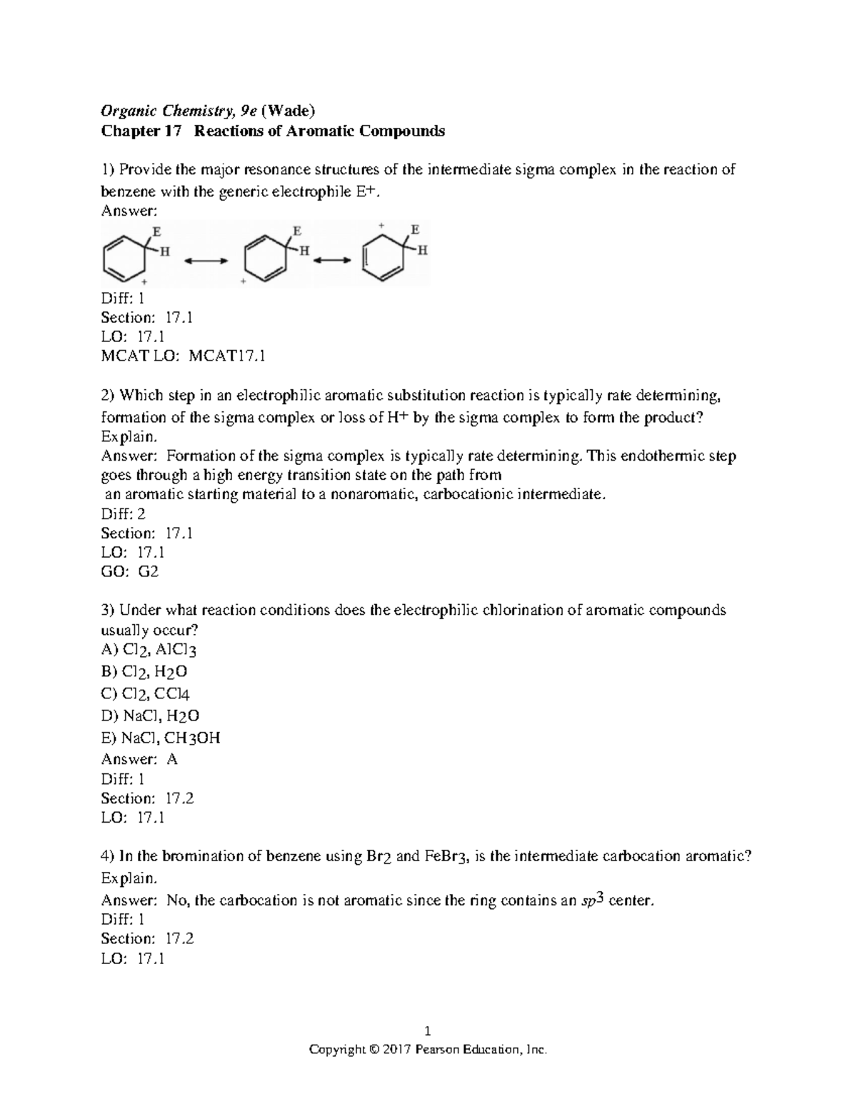 organic chemistry chapter 17